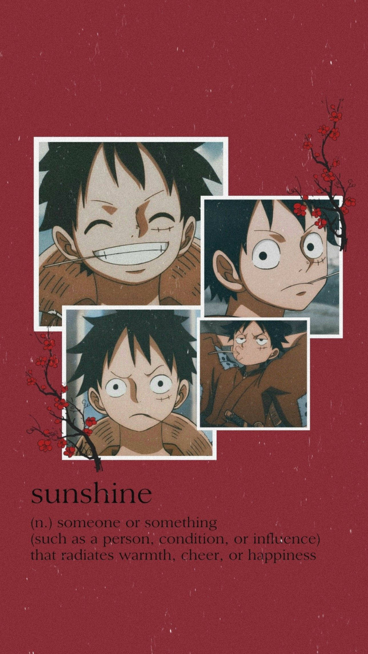 Luffy Mwenye Furaha Aesthetic One Piece Picha ya Ukuta