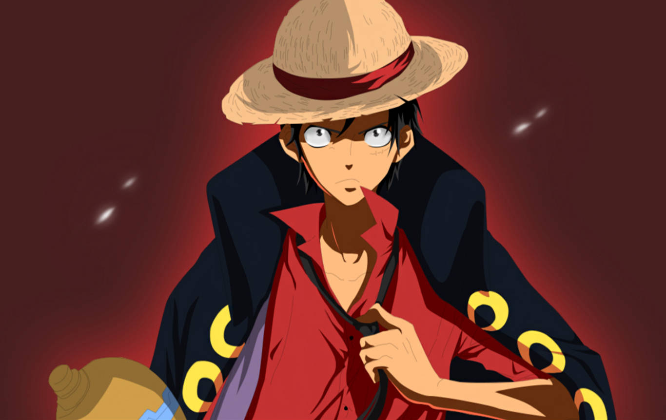 Luffy Nguo Nyekundu Nyeusi Picha ya Ukuta