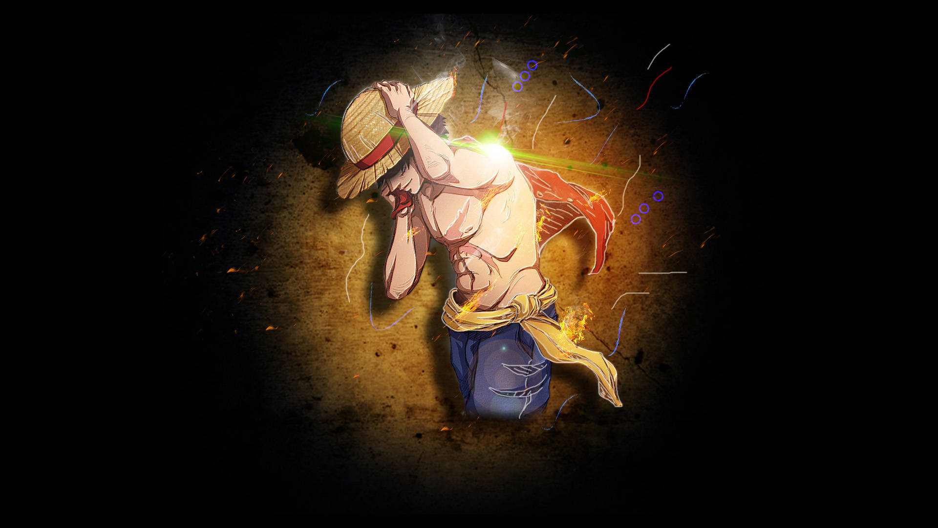 Luffy wa Anime One Piece Picha ya Ukuta