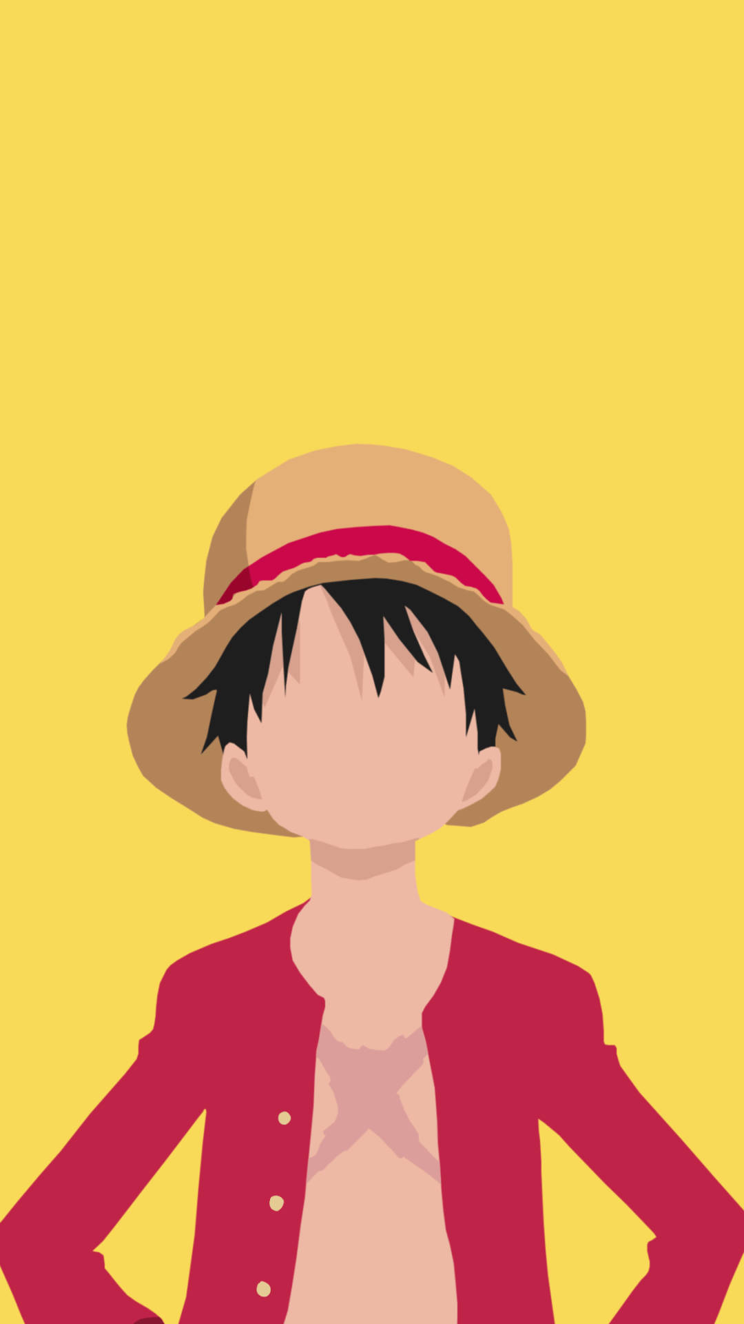 Luffy wa One Piece kwa iPhone kwa Mtindo Rahisi Picha ya Ukuta
