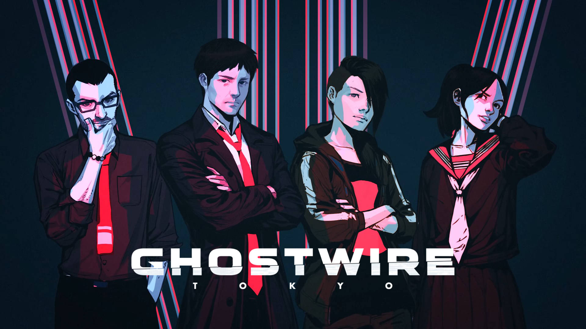 Maadui wa Kibinadamu wa Ajabu katika Mchezo wa Ghostwire Tokyo Picha ya Ukuta
