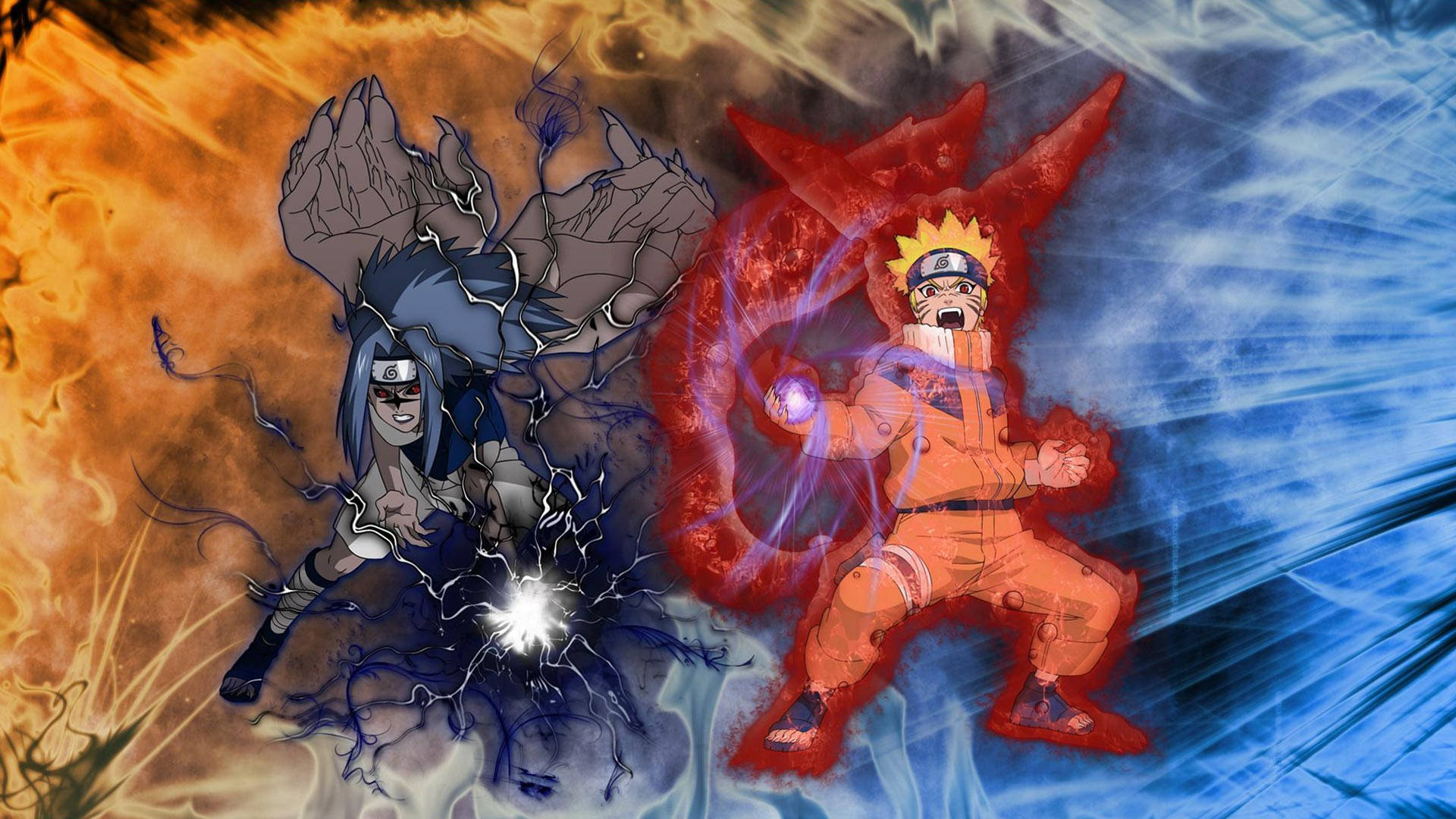 Mabadiliko ya Naruto na Sasuke Vijana Picha ya Ukuta