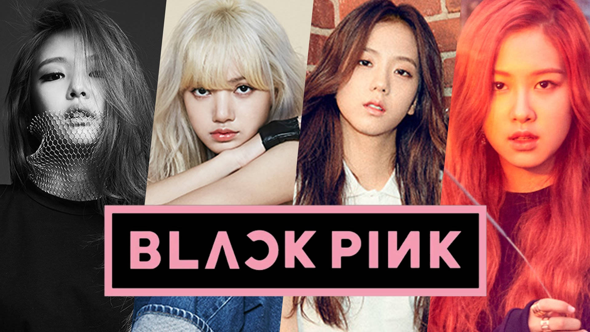 Mabango ya Wanachama wa Blackpink Yenye Nembo Picha ya Ukuta