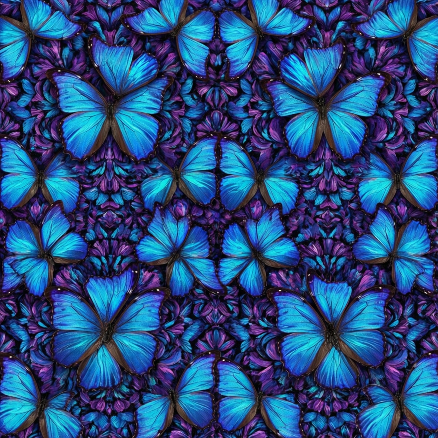 Mabawa ya Kaleidoscope ya Bluu Picha ya Ukuta