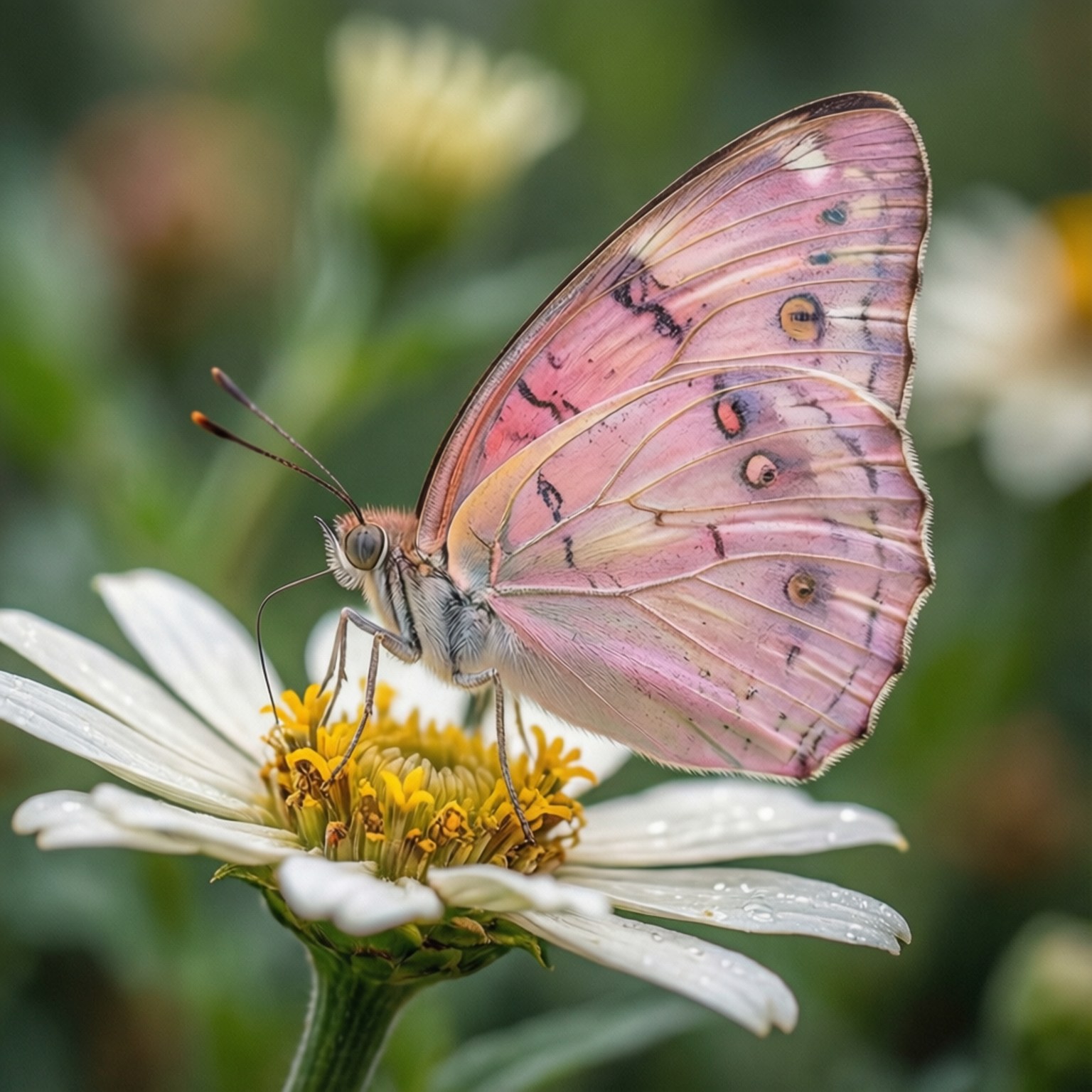 Mabawa ya Pinki ya Butterfly Picha ya Ukuta