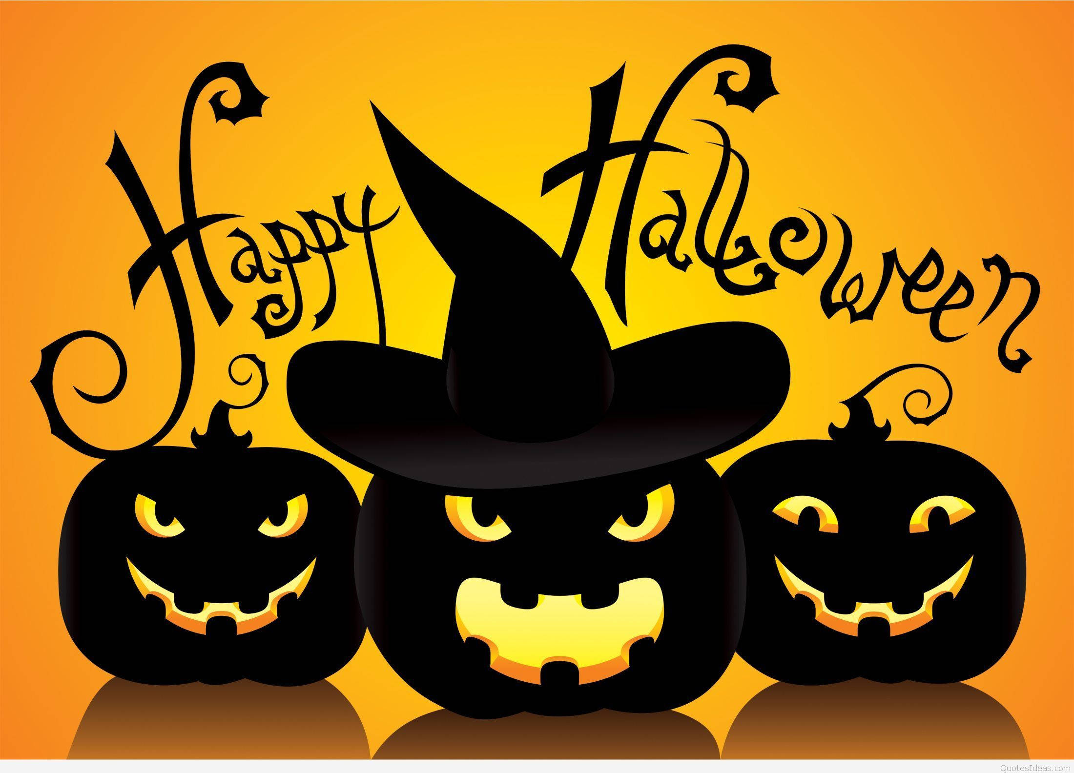 Maboga ya Kutisha ya Kawaii ya Halloween Picha ya Ukuta