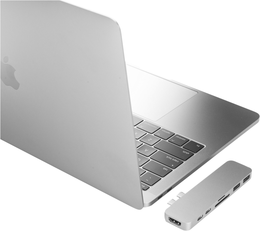 Mac Book Pro na USB C Hub Picha ya Ukuta