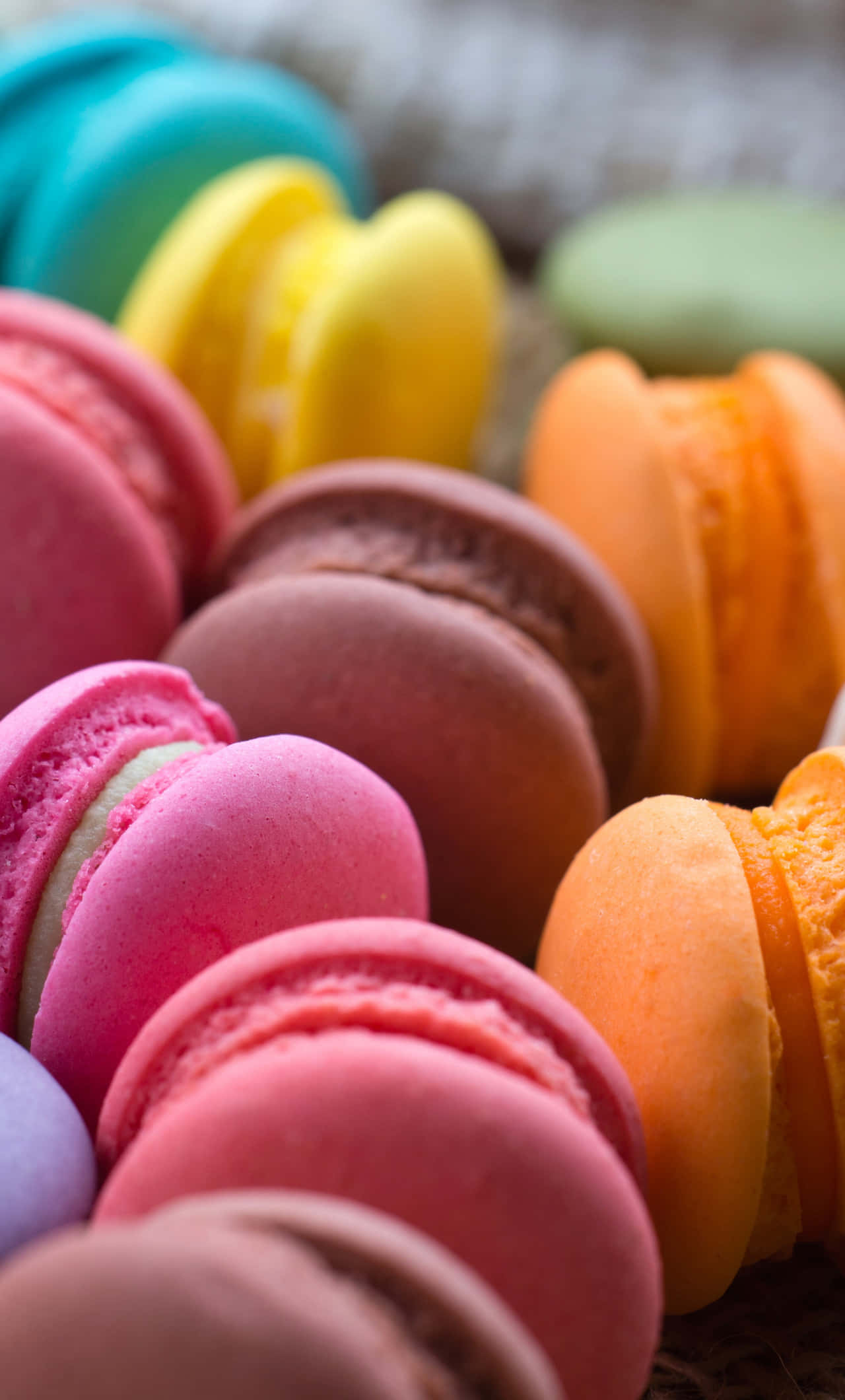 Macaron Tamu Yenye Kumvua na Kuvutia Picha ya Ukuta