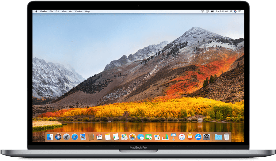 MacBook Pro yenye Mandhari ya Milima Picha ya Ukuta