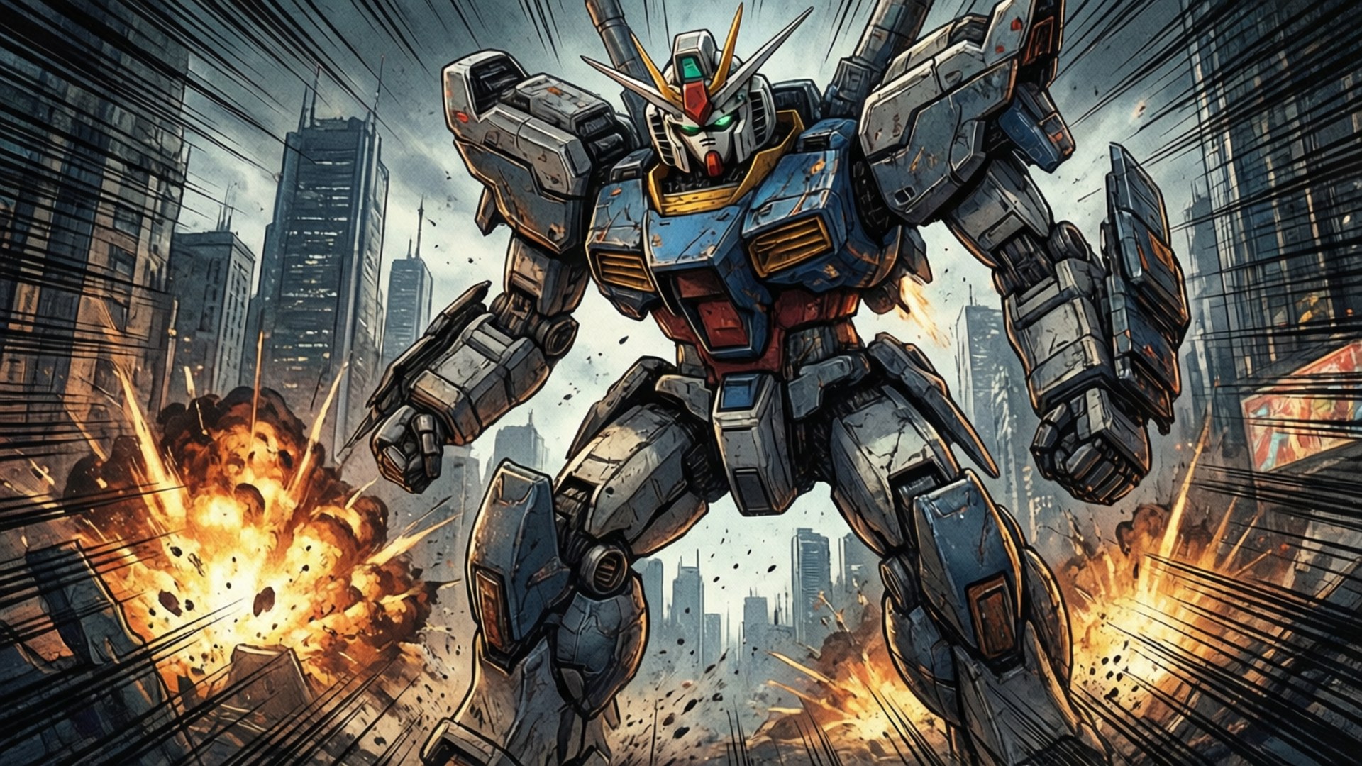 Machafuko ya Mecha Manga Picha ya Ukuta