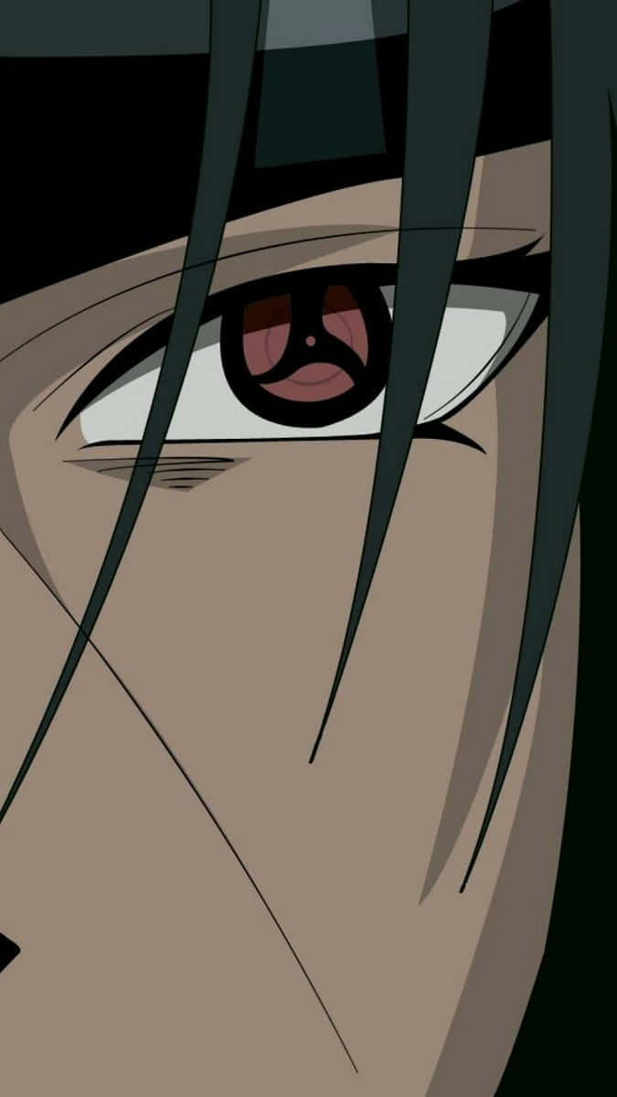 Macho na Nywele za Itachi Mangekyou Sharingan Karibu Picha ya Ukuta