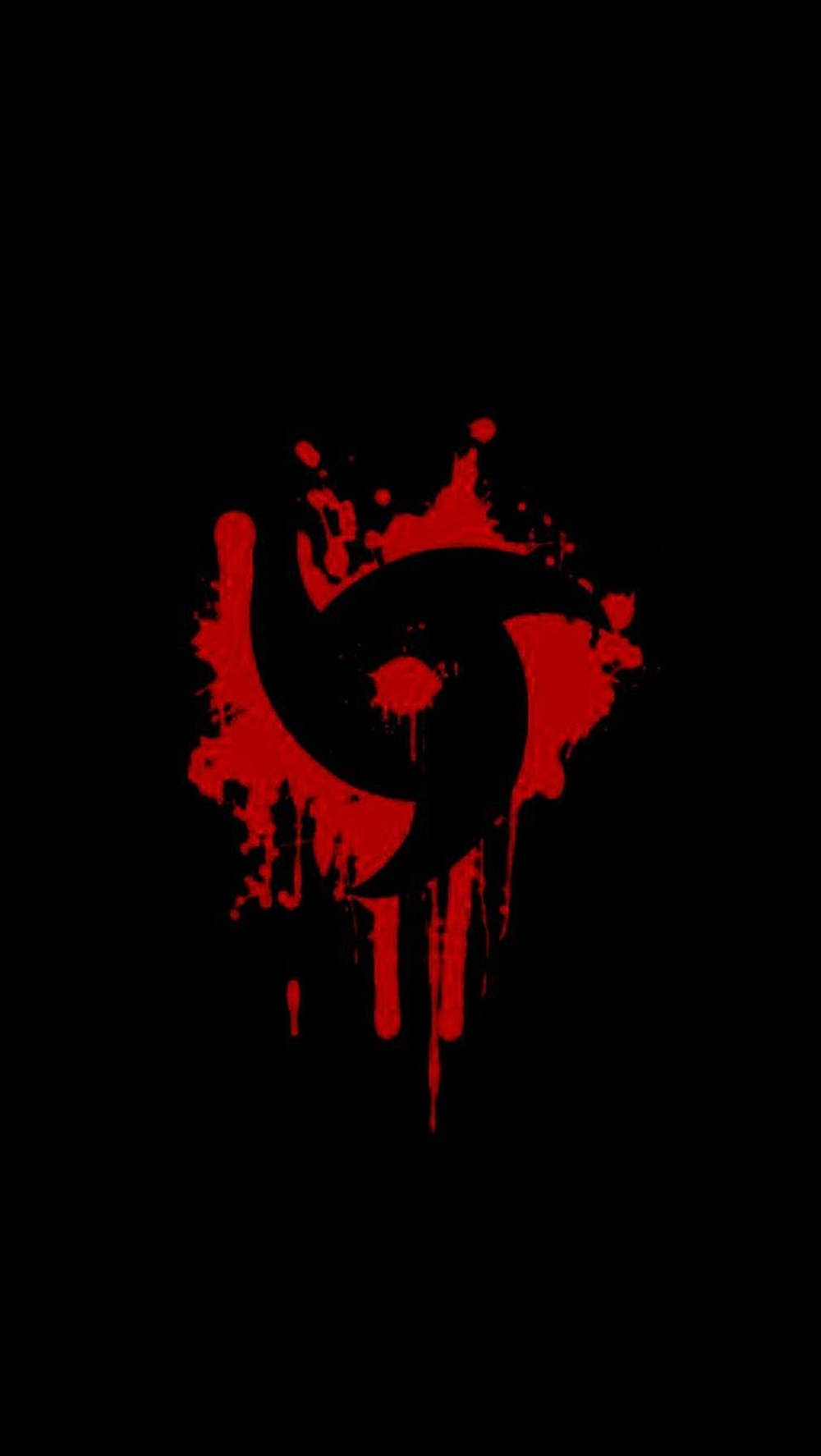 Macho ya Itachi Mangekyō Sharingan Nyeusi ya Naruto Picha ya Ukuta