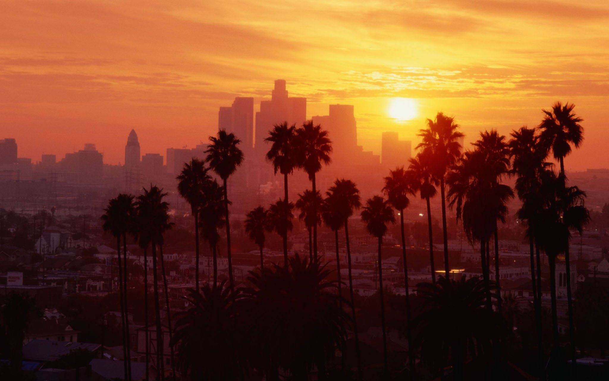 Macho ya Jua ya Los Angeles ya Dhahabu Picha ya Ukuta