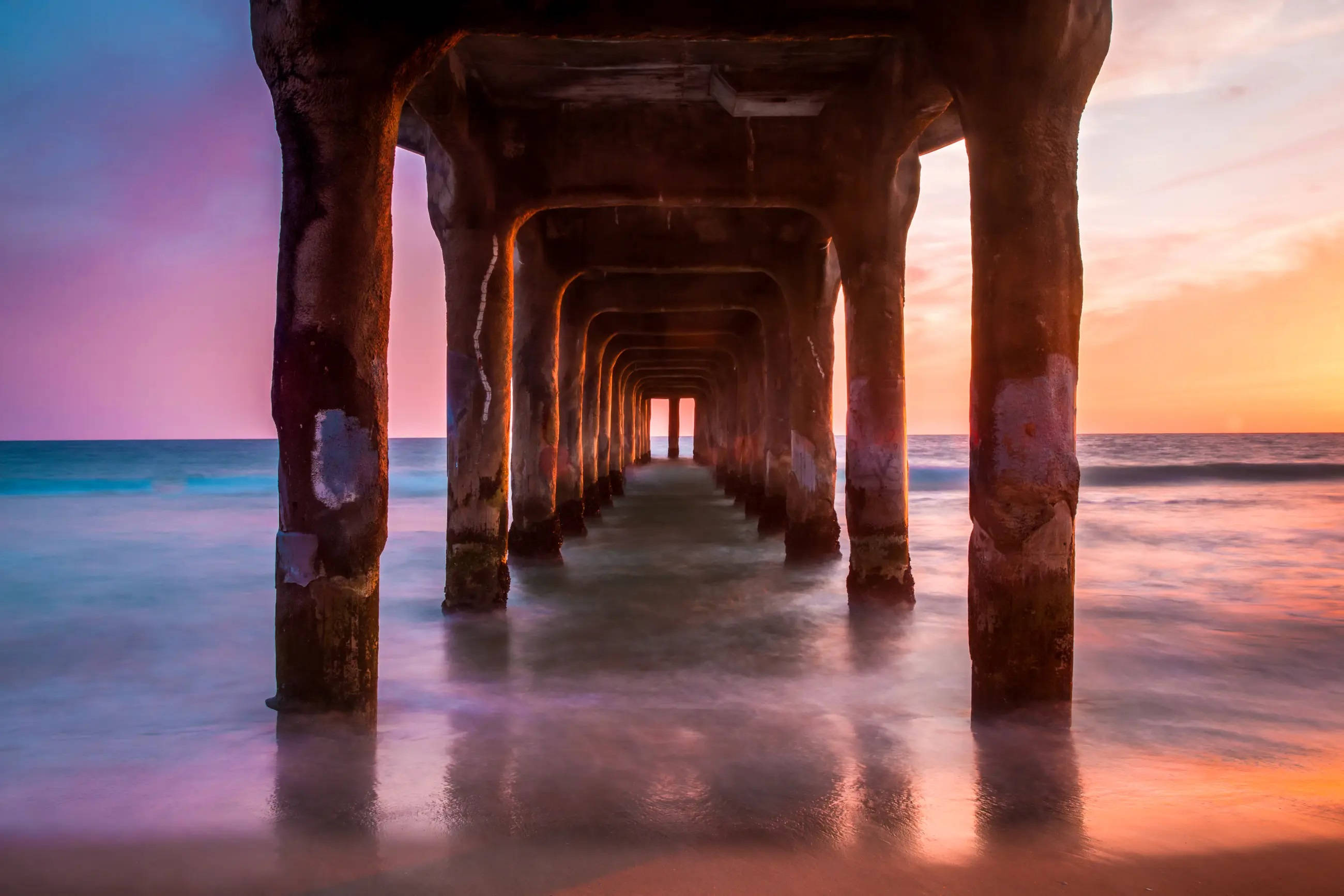 Macho ya Jua ya Manhattan Beach Los Angeles Picha ya Ukuta