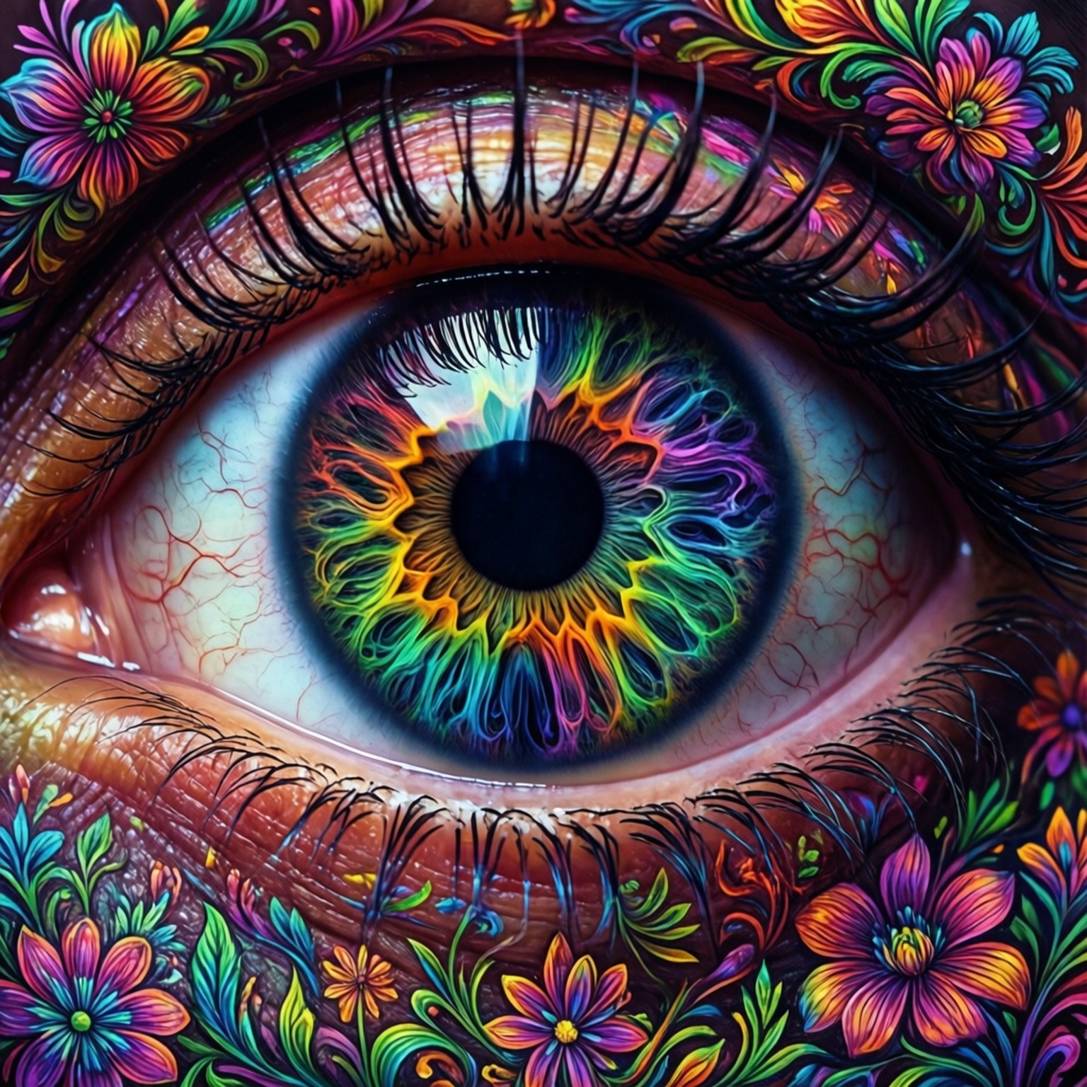 Macho ya Psychedelic Picha ya Ukuta