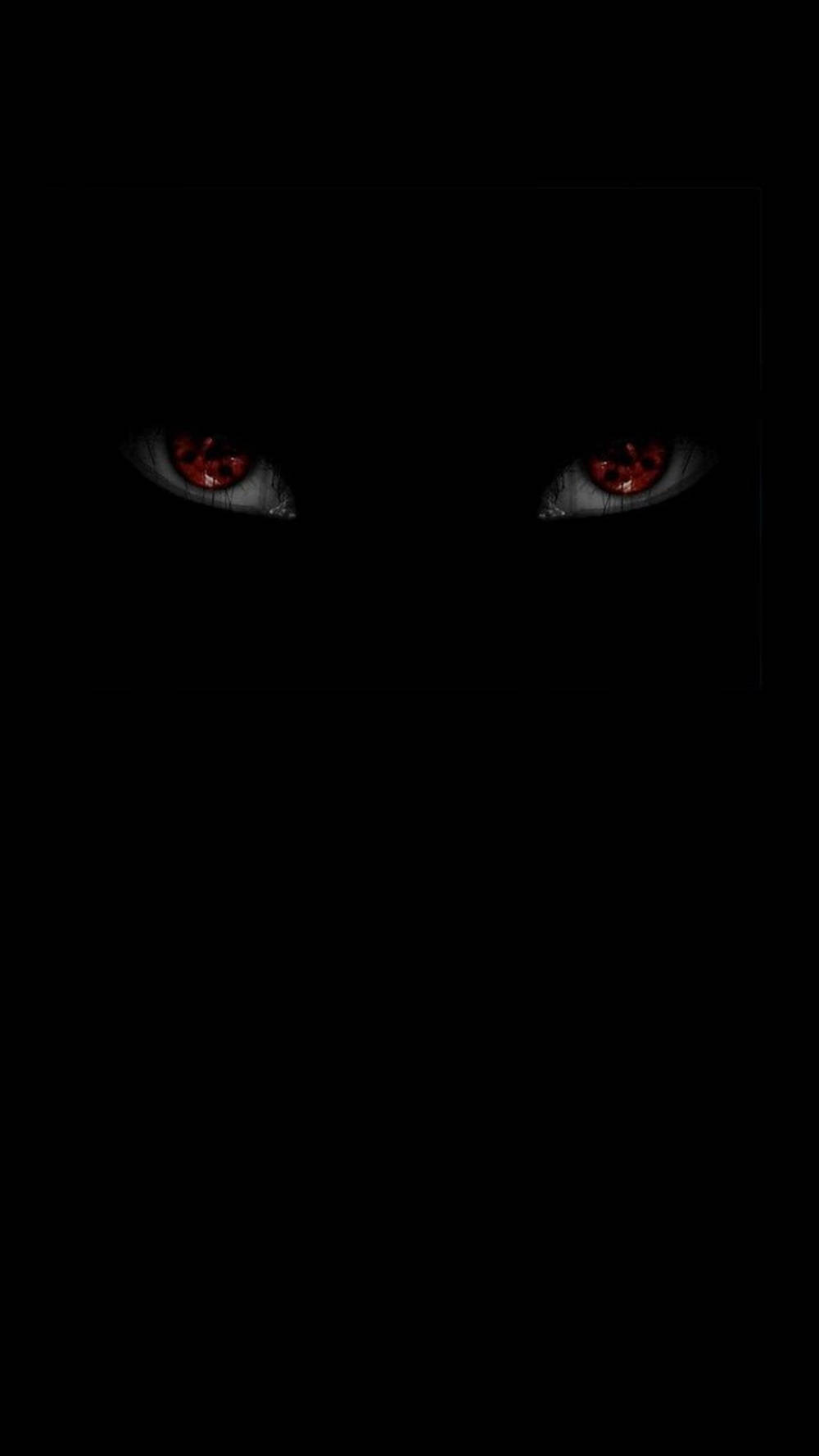 Macho ya Sharingan ya Kutisha Naruto Nyeusi Picha ya Ukuta