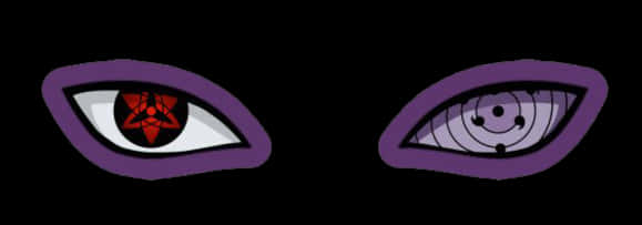 Macho ya Sharingan na Rinnegan Picha ya Ukuta