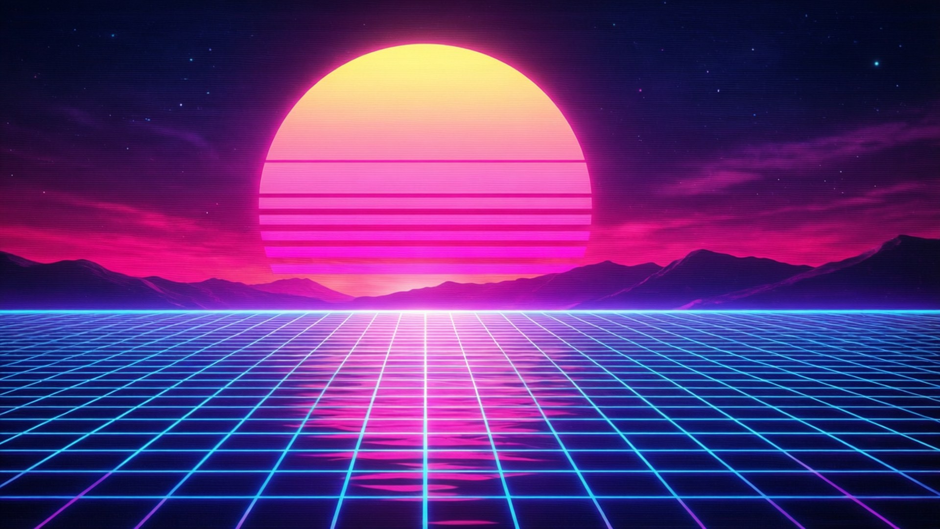 Macho ya Synthwave Picha ya Ukuta