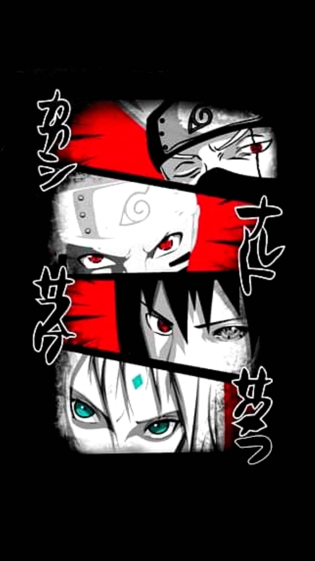 Machoni ya Timu ya 7 ya Naruto kwa iPhone Picha ya Ukuta