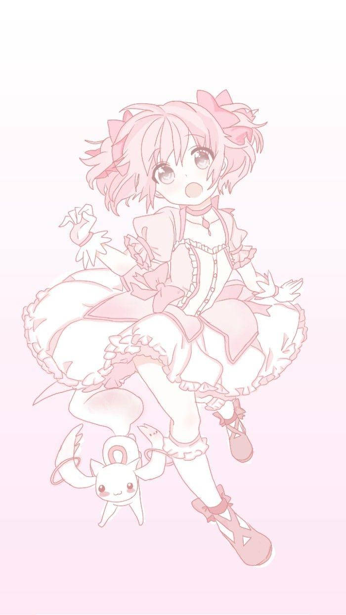 Madoka Kaname ya Anime Mrembo Picha ya Ukuta