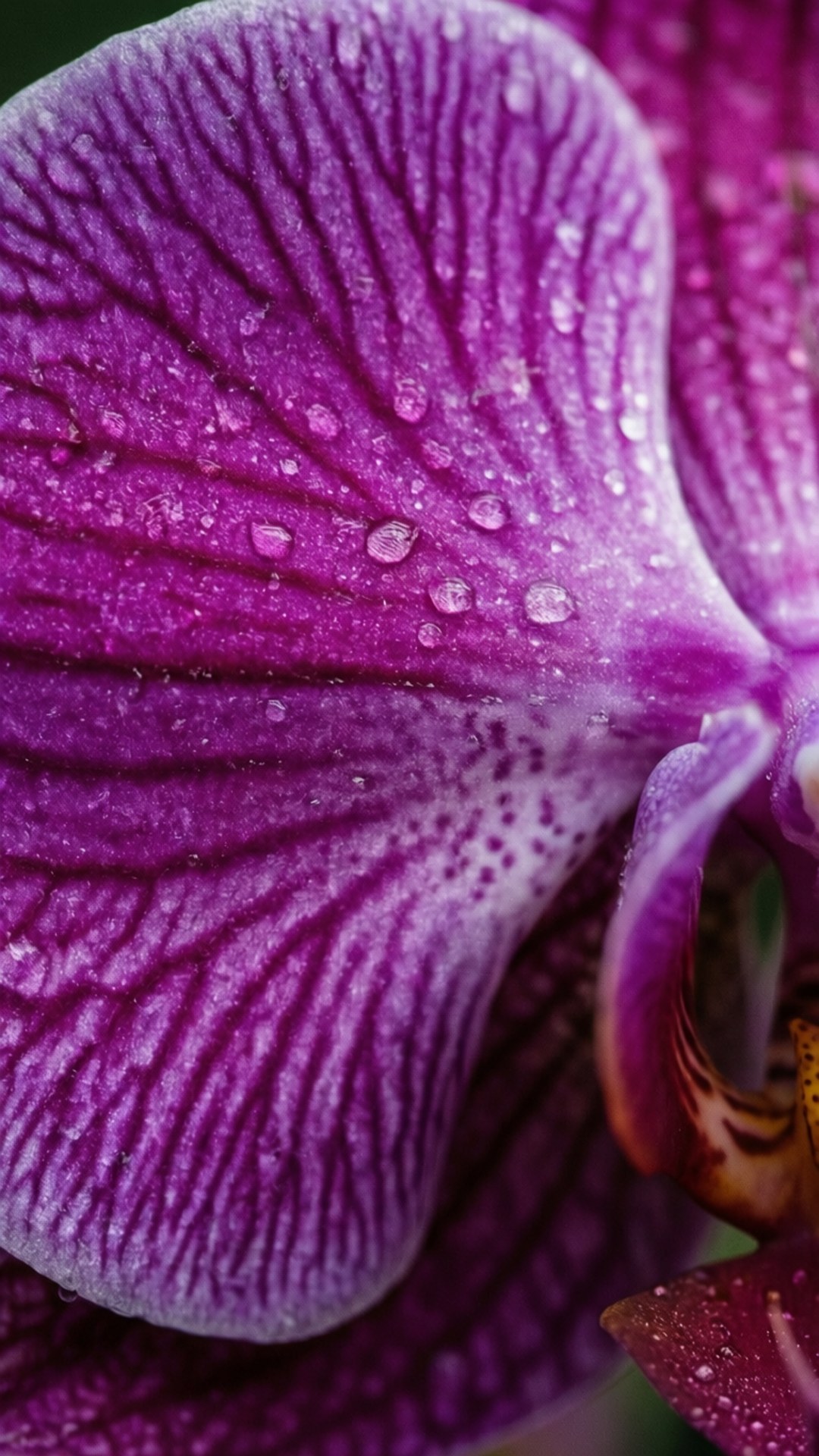 Maelezo ya Orchid ya Zambarau Picha ya Ukuta