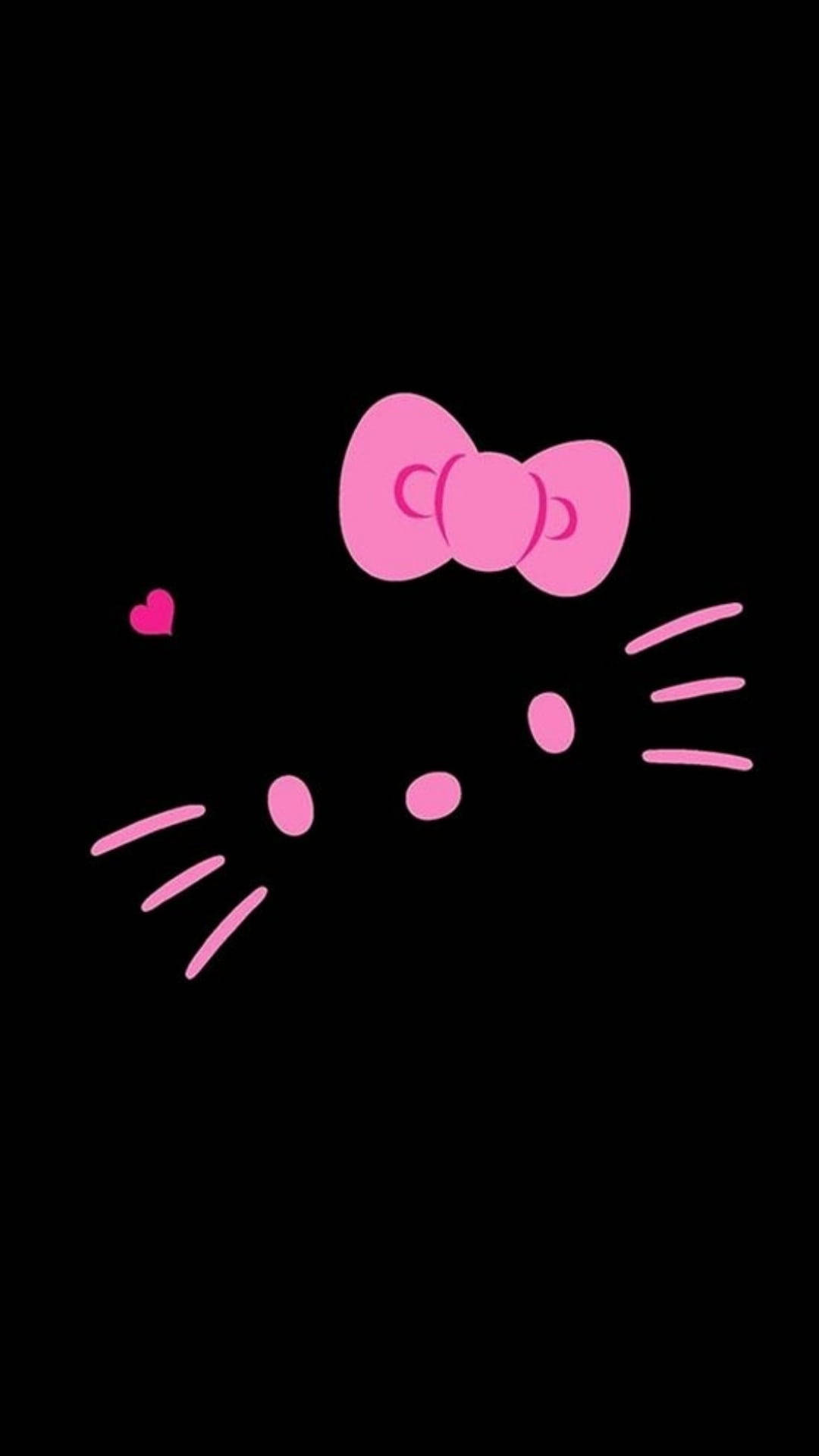 Maelezo ya uso wa Hello Kitty Mweusi Picha ya Ukuta