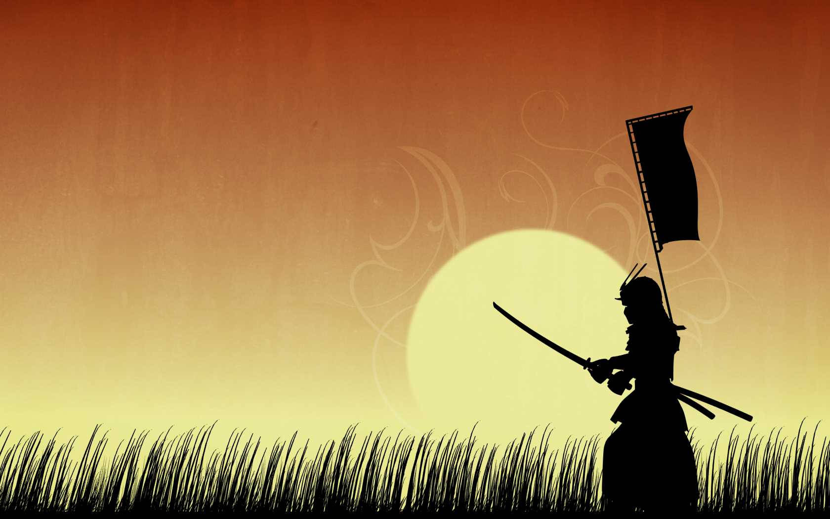 Mafunzo ya Samurai wa Kijapani kwenye Uwanja wa Nyasi Picha ya Ukuta