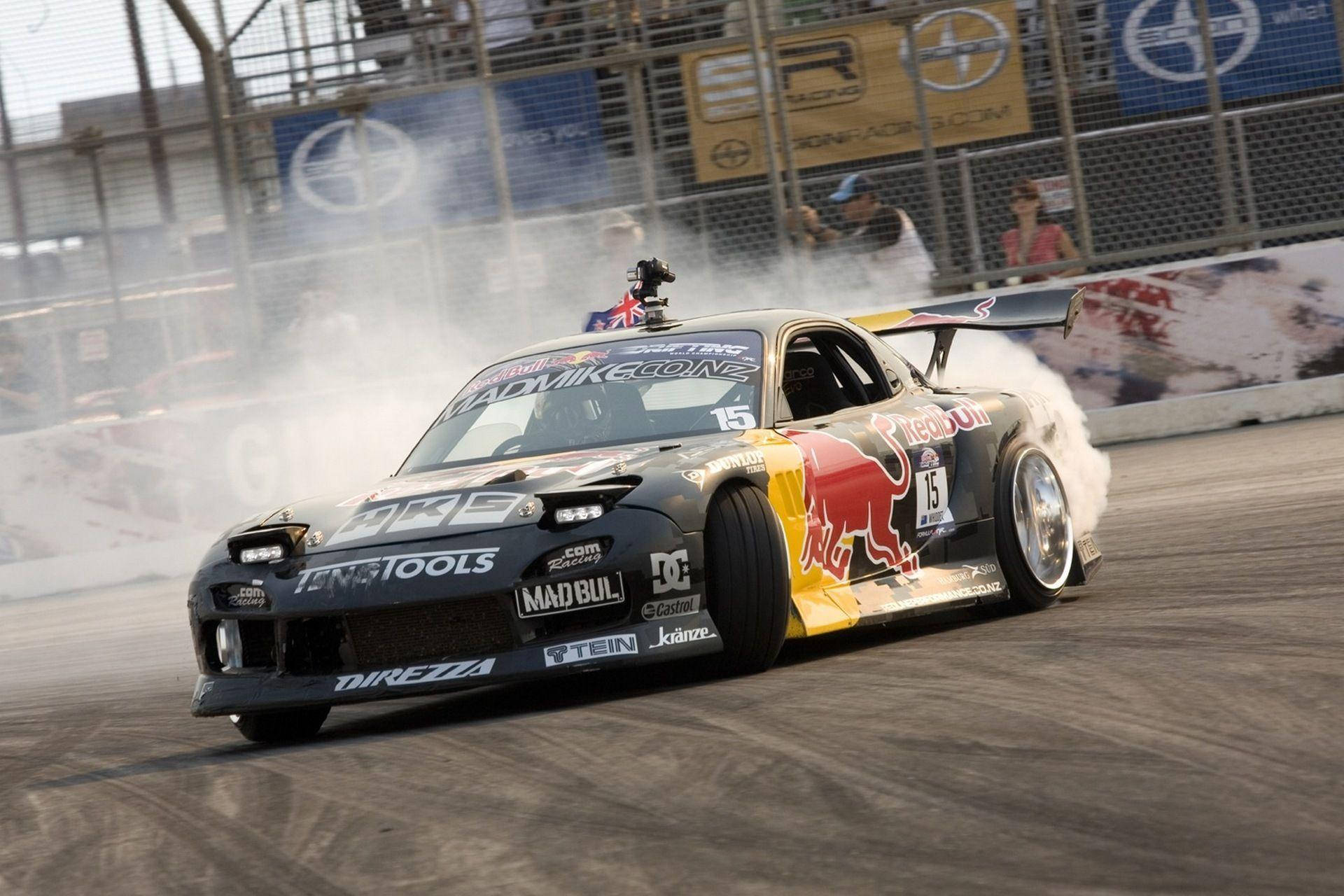 Magari ya Drift Mazda RX-7 Yenye Kamera Picha ya Ukuta