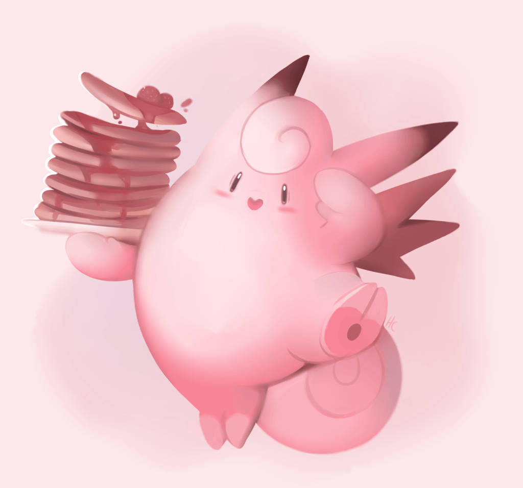 Mageuko ya Clefairy na Pankeki Picha ya Ukuta
