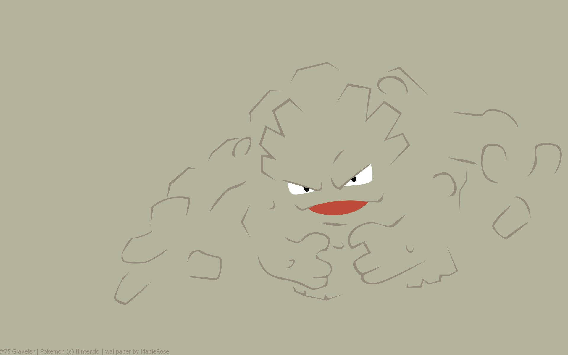 Mageuzi ya Geodude Mstari Rahisi wa Kijivu Picha ya Ukuta