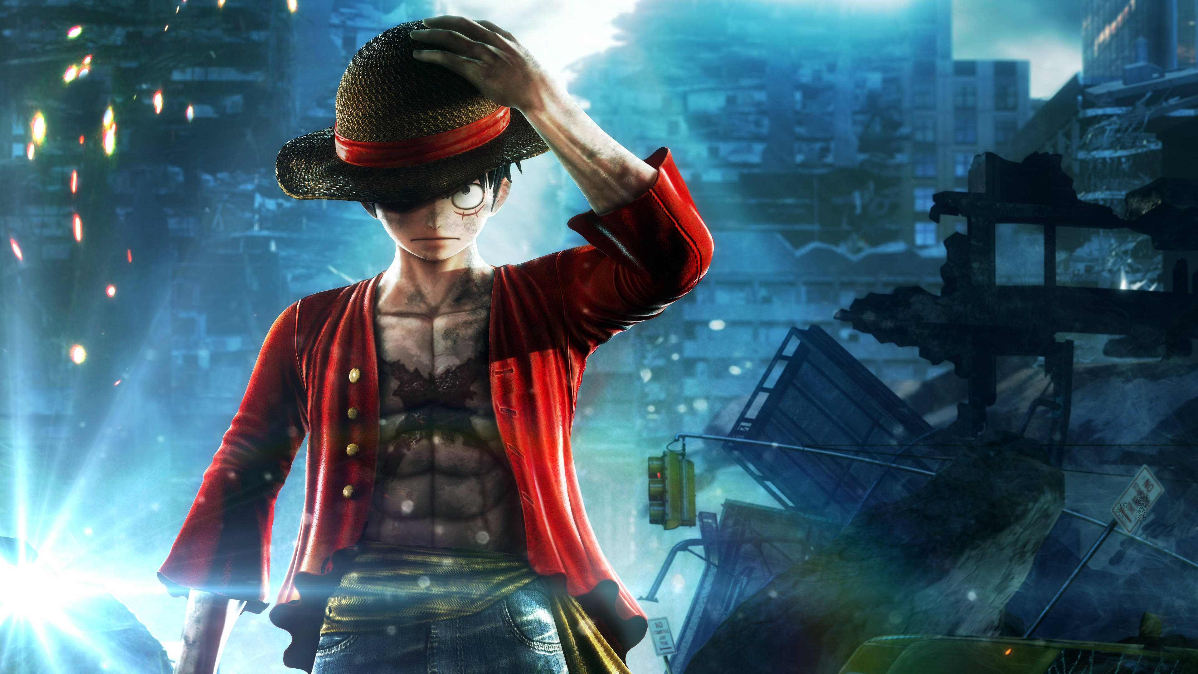 Maharamia Luffy na Meli Picha ya Ukuta