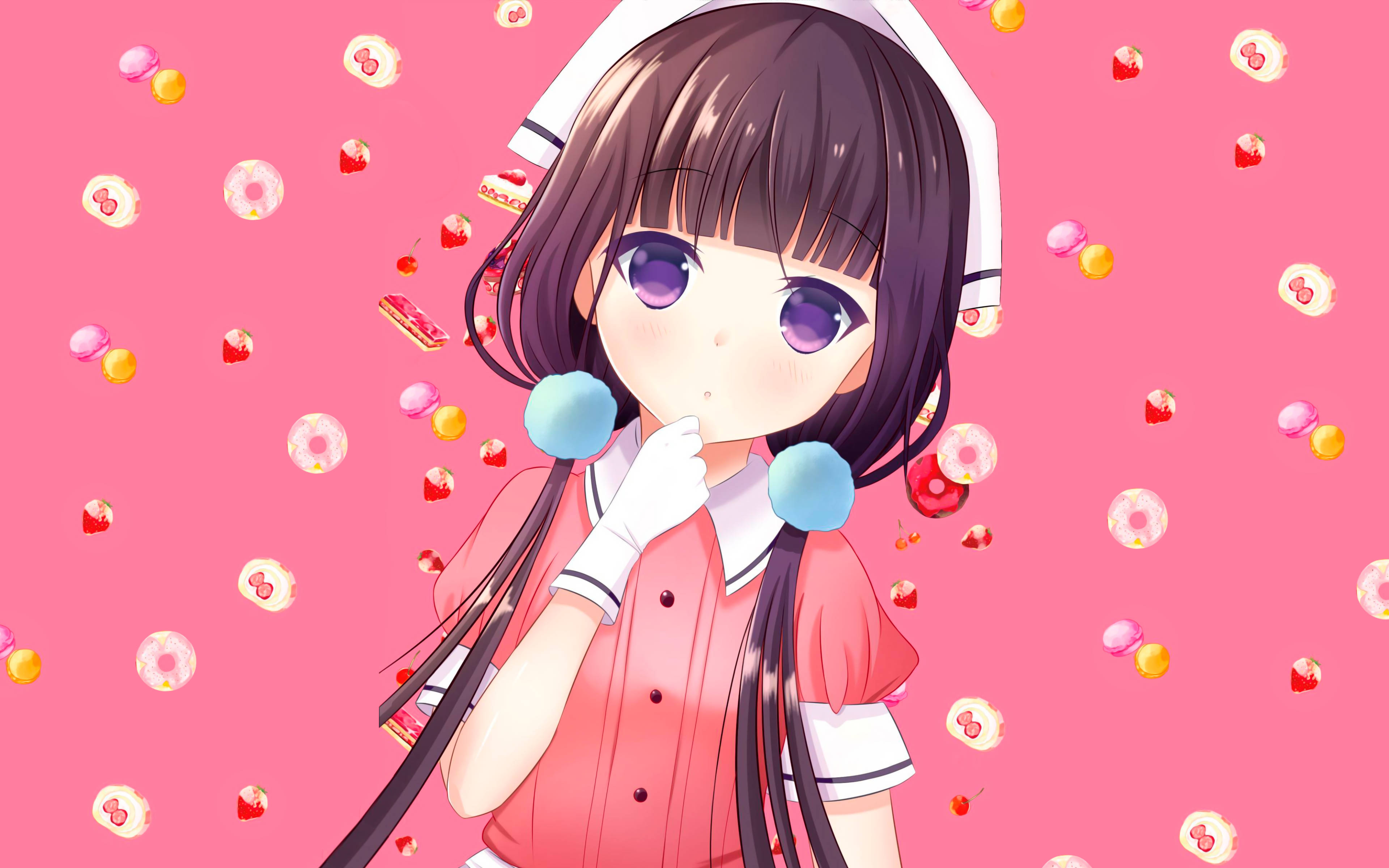 Maika Aesthetic Pink Anime Picha ya Ukuta