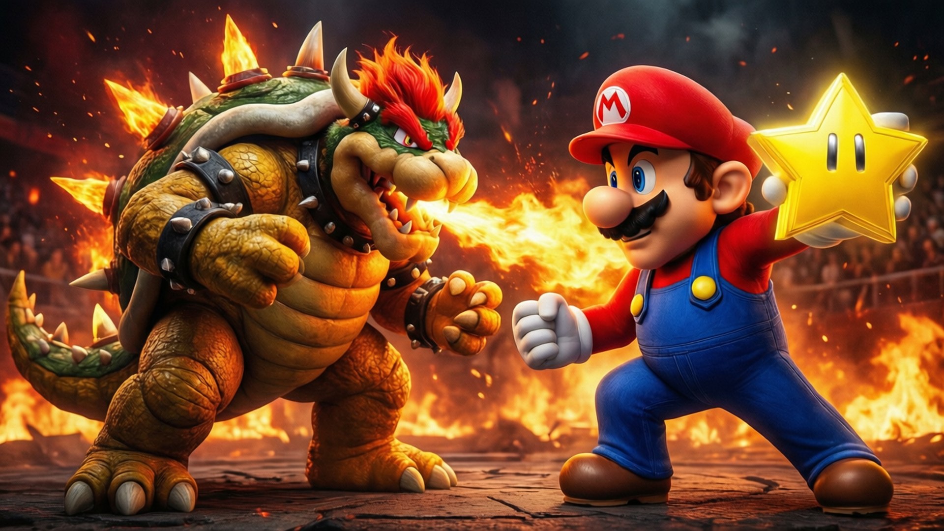 Makabiliano na Bowser Picha ya Ukuta