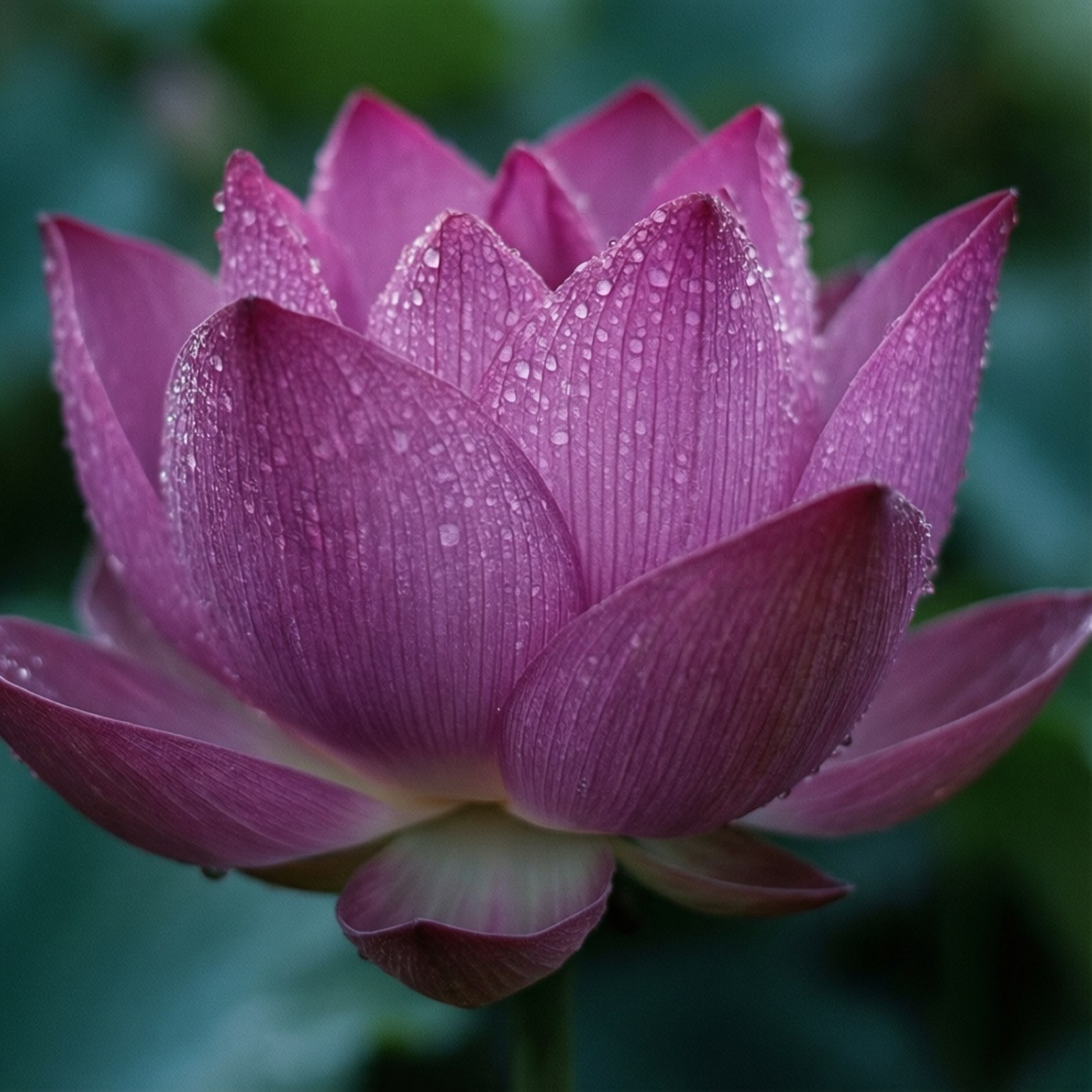 Makro ya Lotus yenye Shabnam Picha ya Ukuta