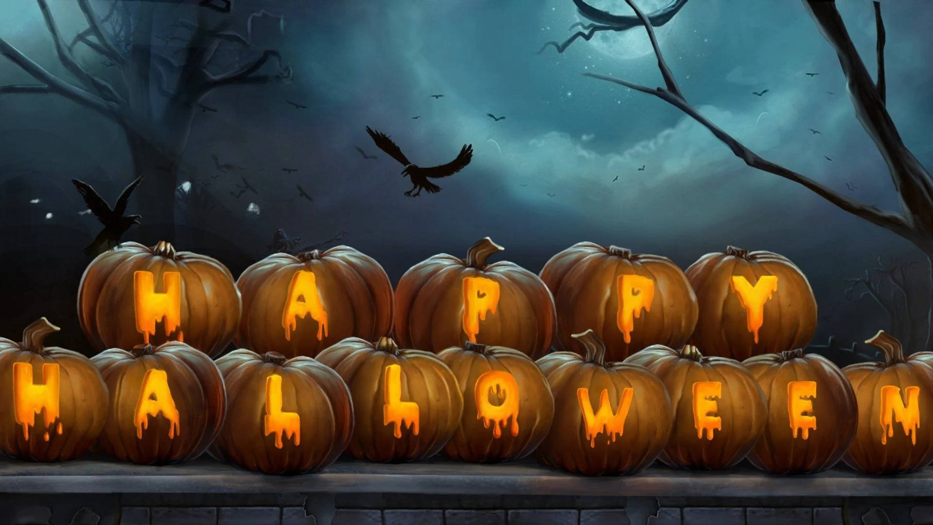 Malenge ya Halloween ya Kale Picha ya Ukuta