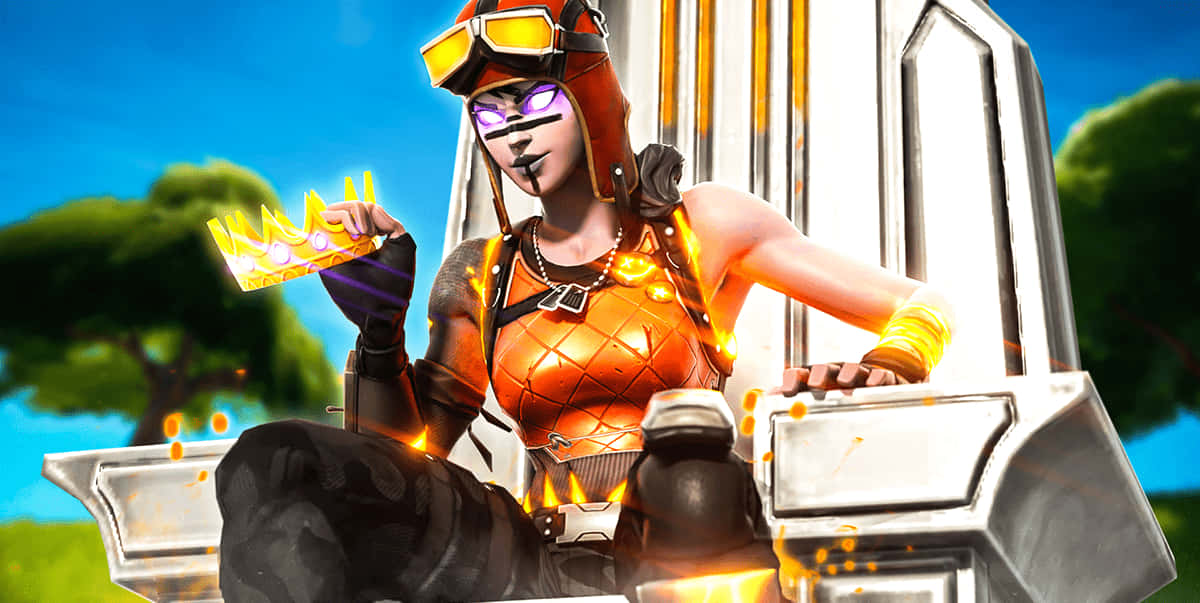 Malkia Blaze Fortnite Ameketi Kwenye Kiti Cha Enzi Picha ya Ukuta