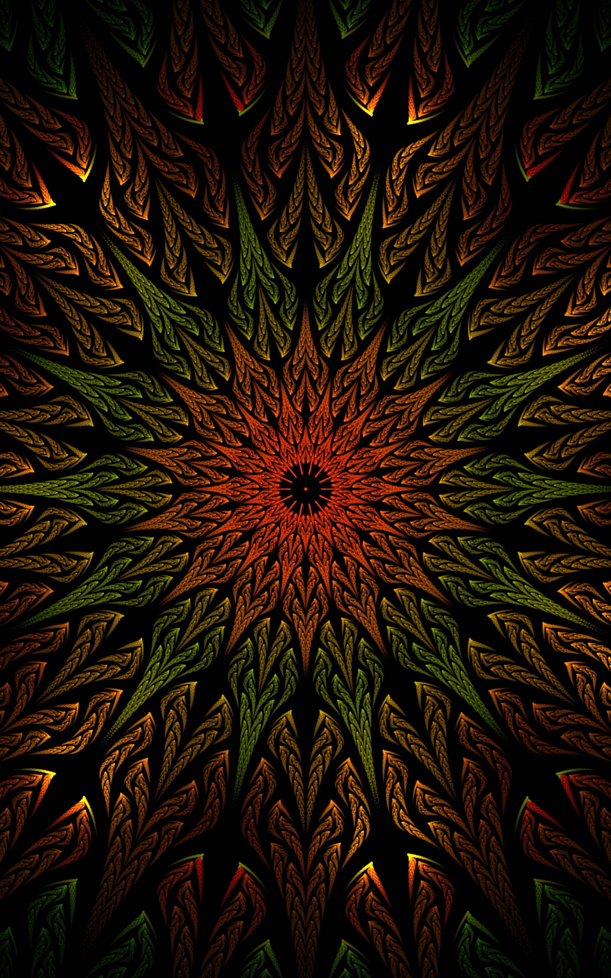 Mandala Dark Fractal Picha ya Ukuta
