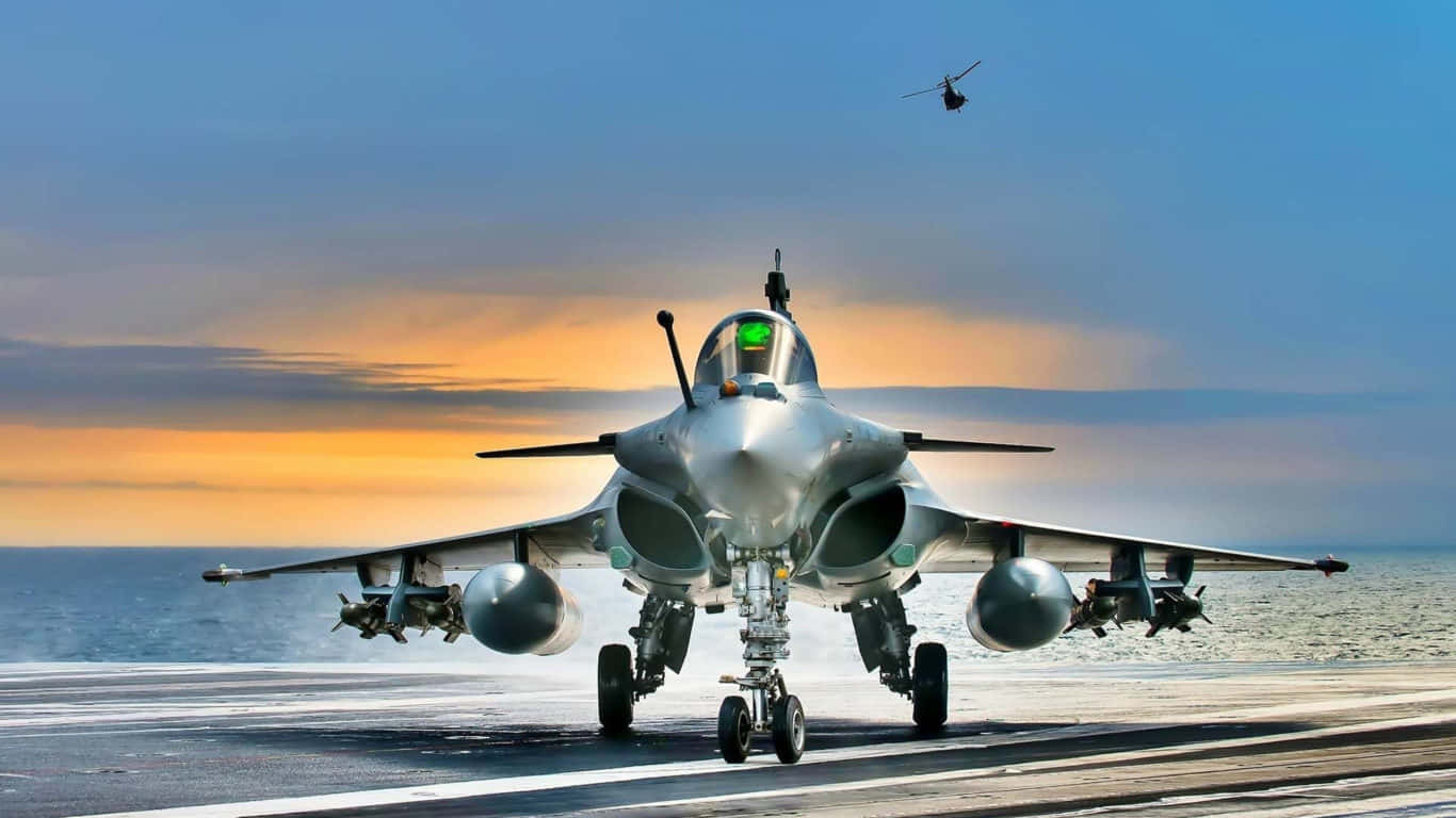 Mandalio ya 1366x768 ya Jumbo Jets yenye Dassault Rafale Picha ya Ukuta