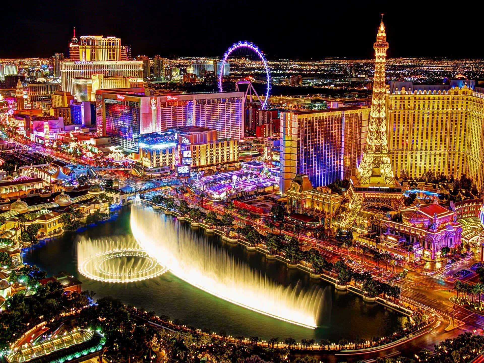 Mandhari Maarufu ya Chemchemi ya Bellagio Vegas Picha ya Ukuta