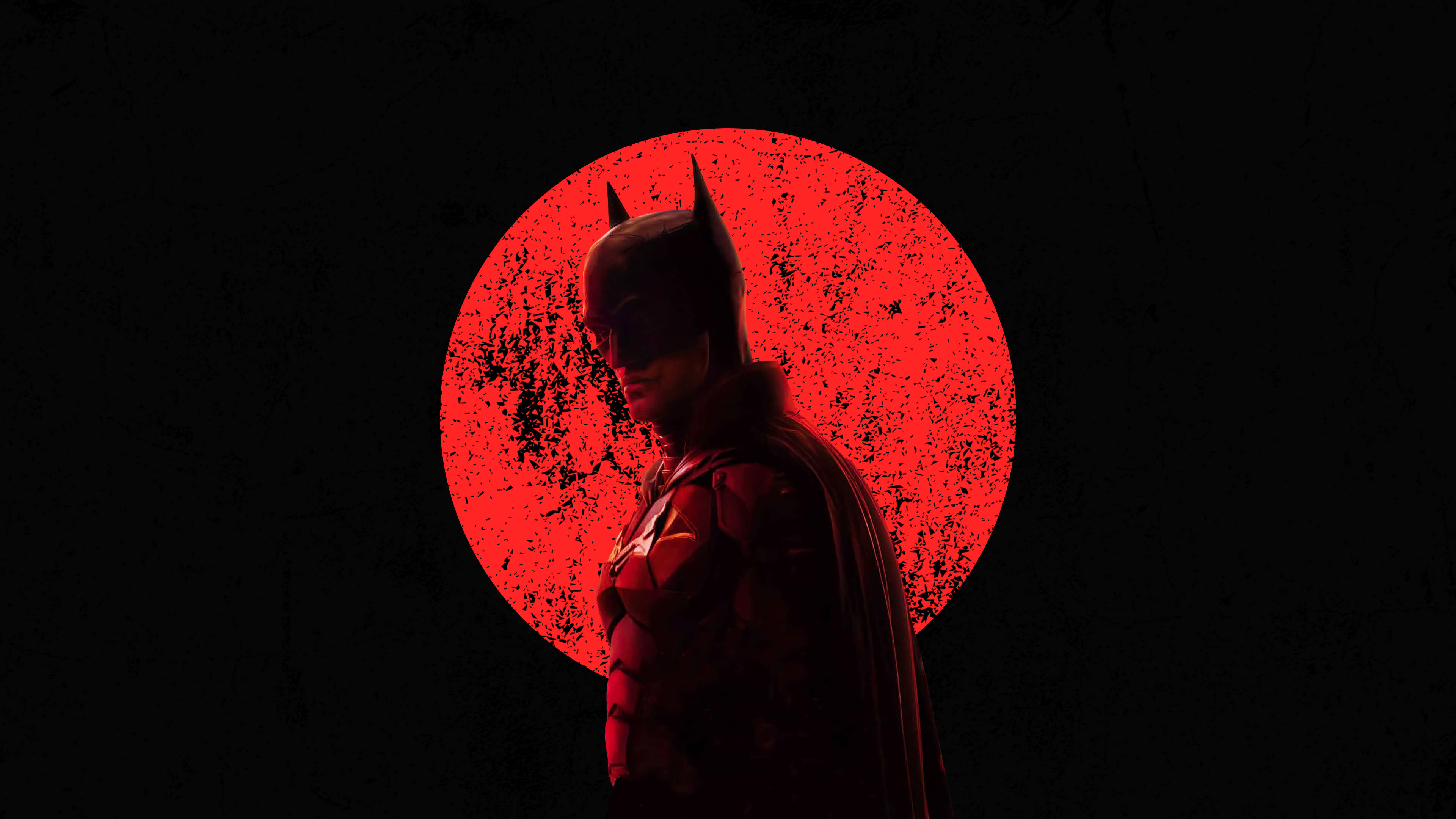 Mandhari Nyeusi na Nyekundu 4K Gotham Batman Picha ya Ukuta