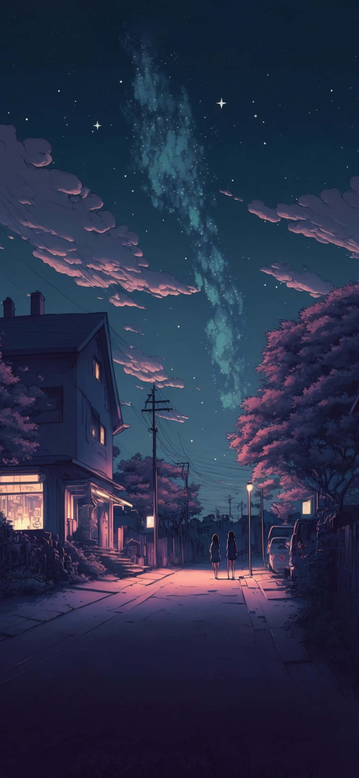 Mandhari Tulivu ya Machweo ya Anime Picha ya Ukuta