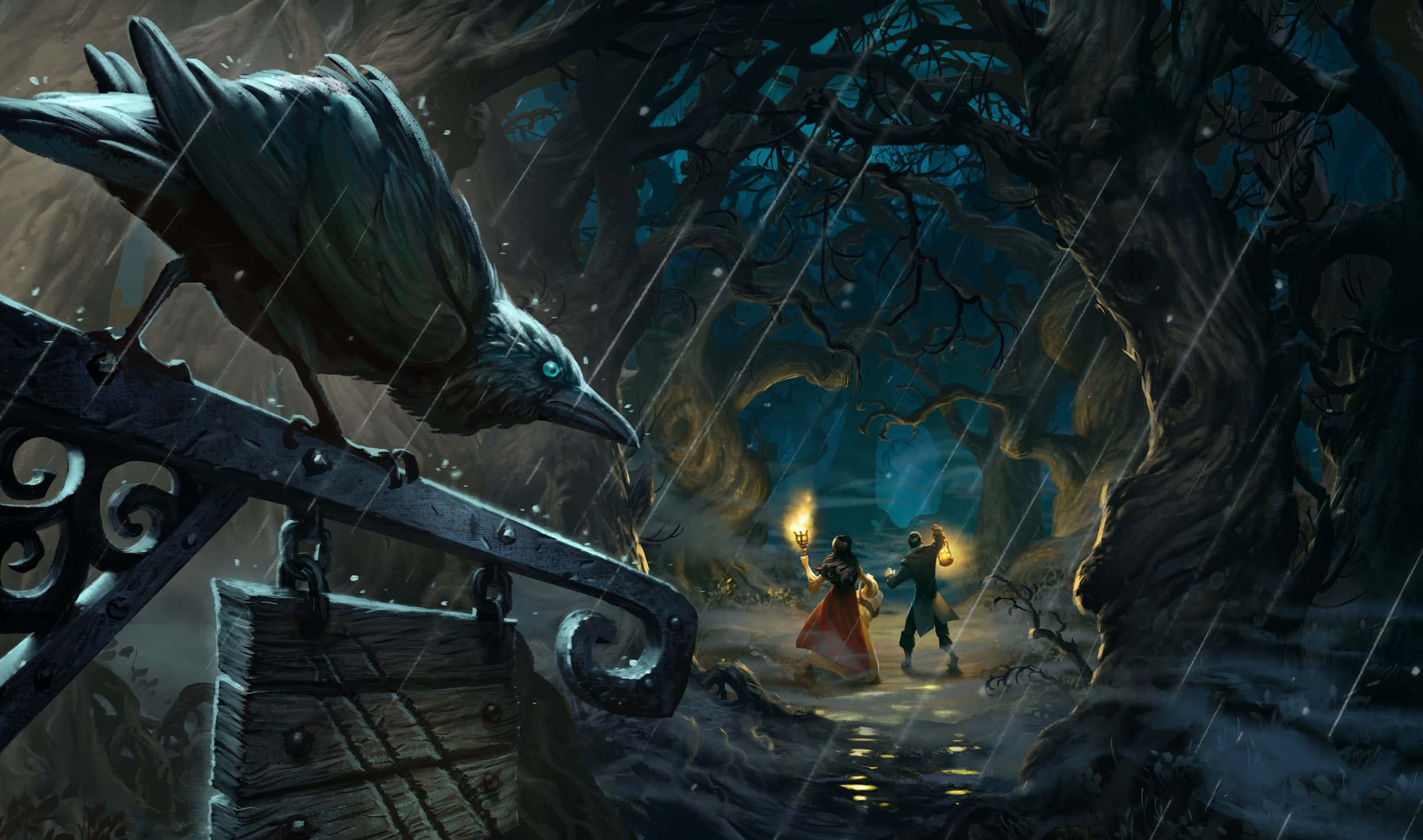 Mandhari ya 2440x1440 ya Hearthstone ya Witchwood ya Kutisha Picha ya Ukuta