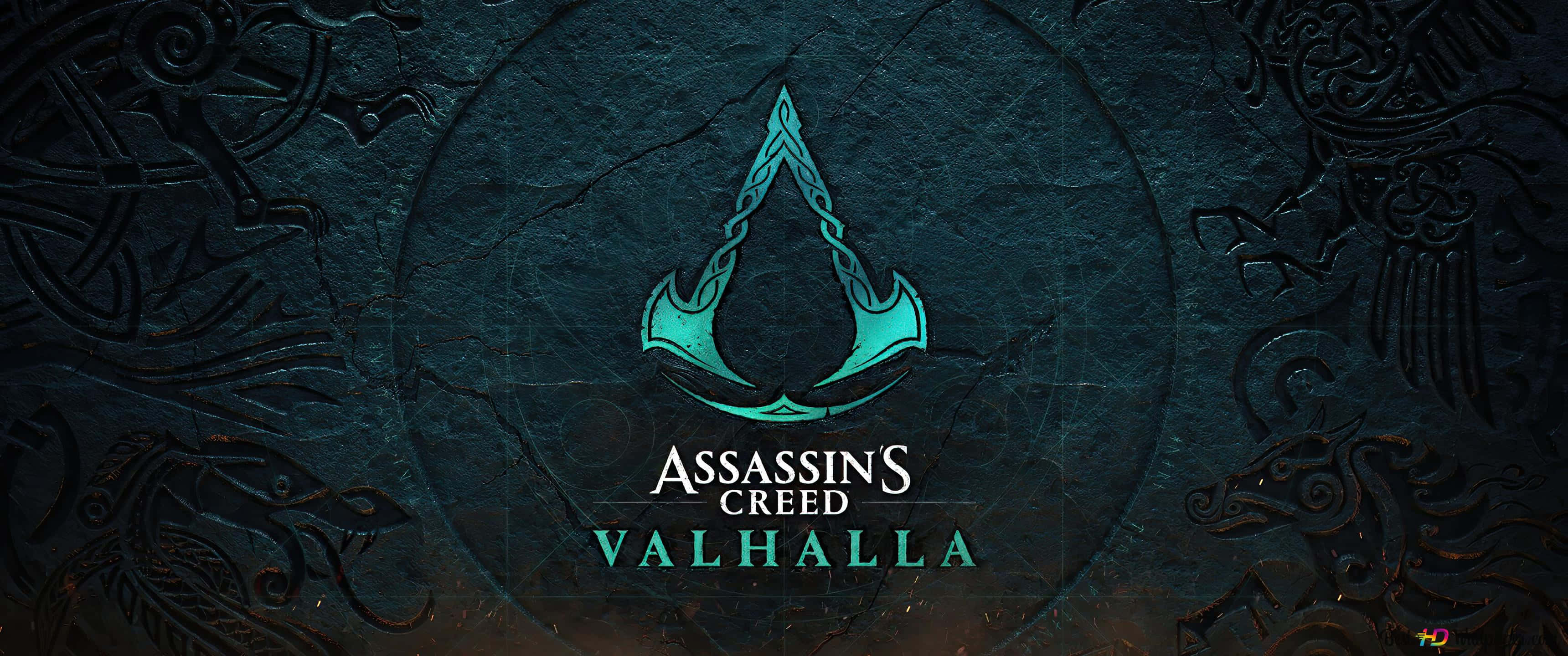 Mandhari ya 3440x1440p ya Assassin's Creed Odyssey Nembo ya Kijani ya Assassins' Creed Valhalla Picha ya Ukuta