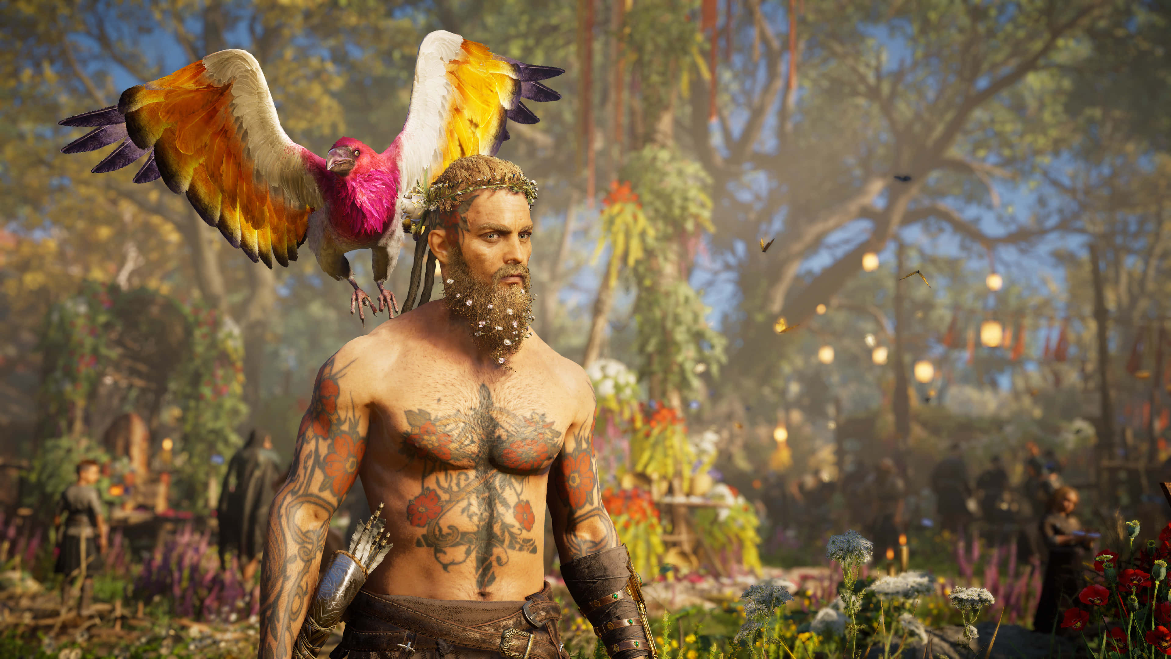 Mandhari ya 4K ya Assassin's Creed Valhalla Tamasha la Ostara Picha ya Ukuta