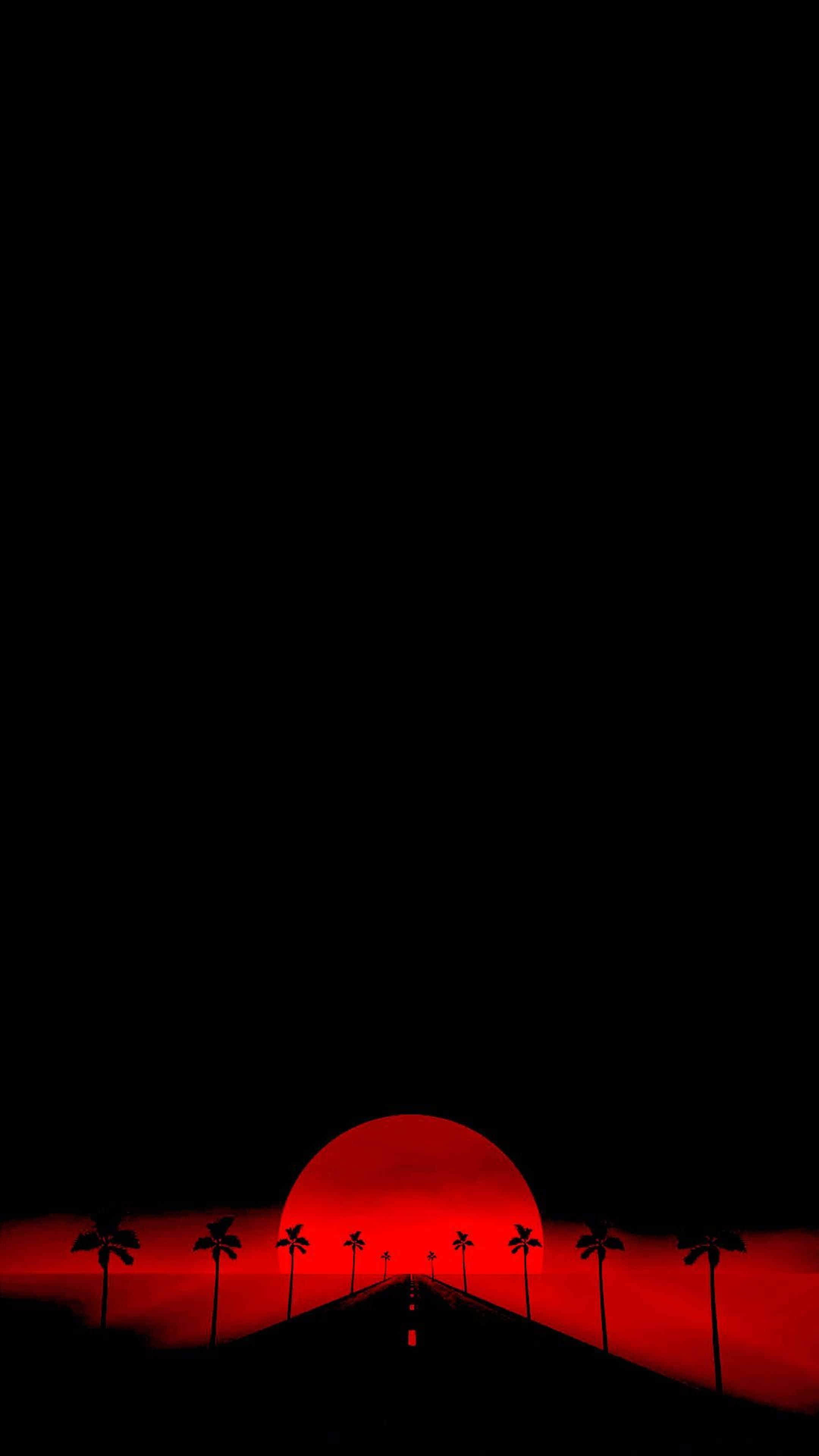 Mandhari ya AMOLED ya Barabara ya Jua Jekundu Picha ya Ukuta