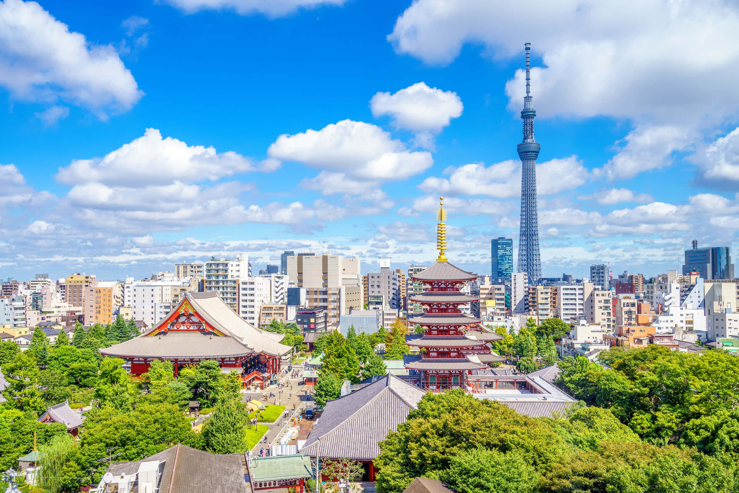 Mandhari ya anga ya Tokyo, mji mkuu wenye shughuli nyingi wa Japani Picha ya Ukuta