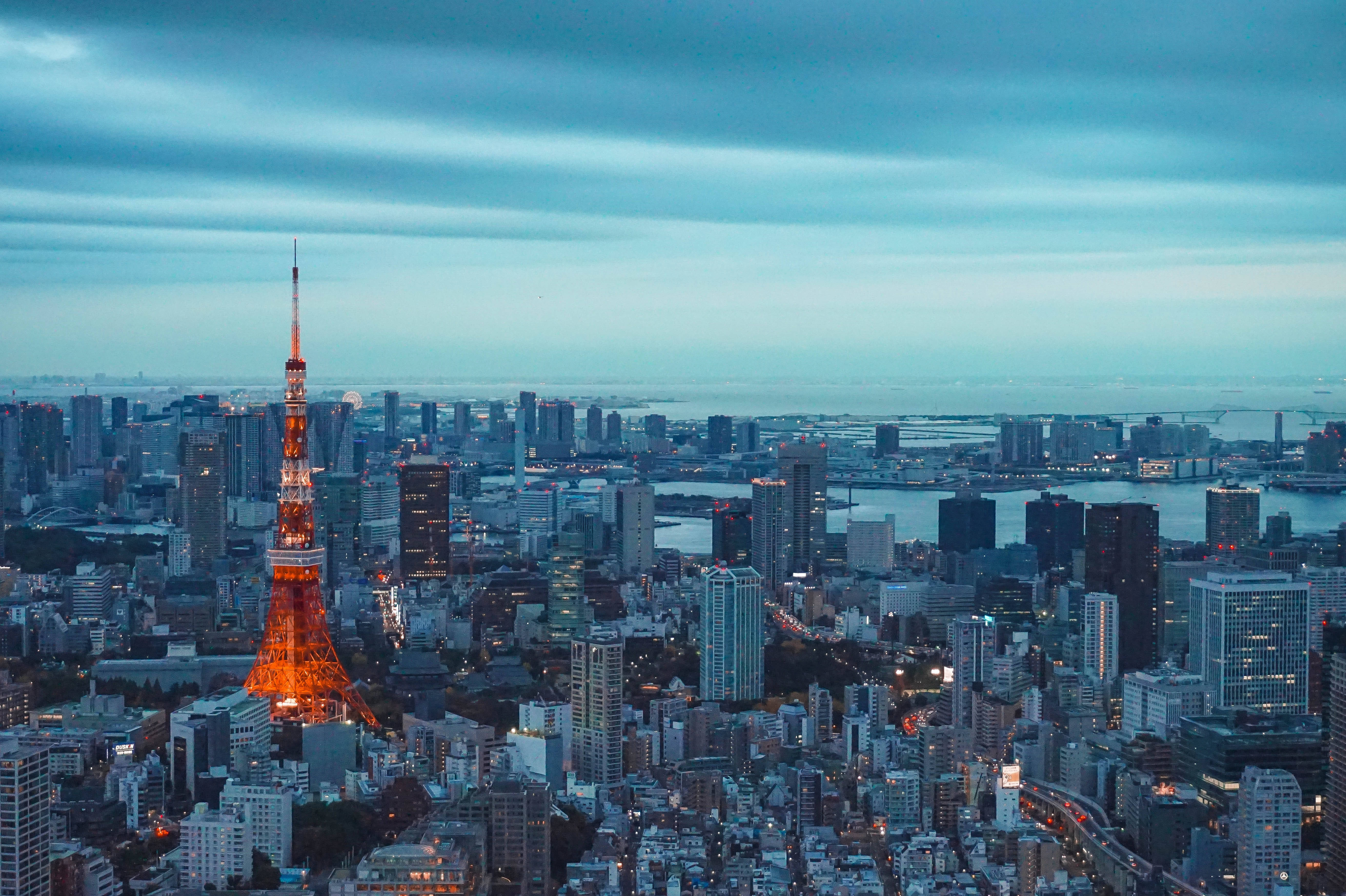 Mandhari ya Angani ya Tokyo Tower ya Kijapani HD Picha ya Ukuta