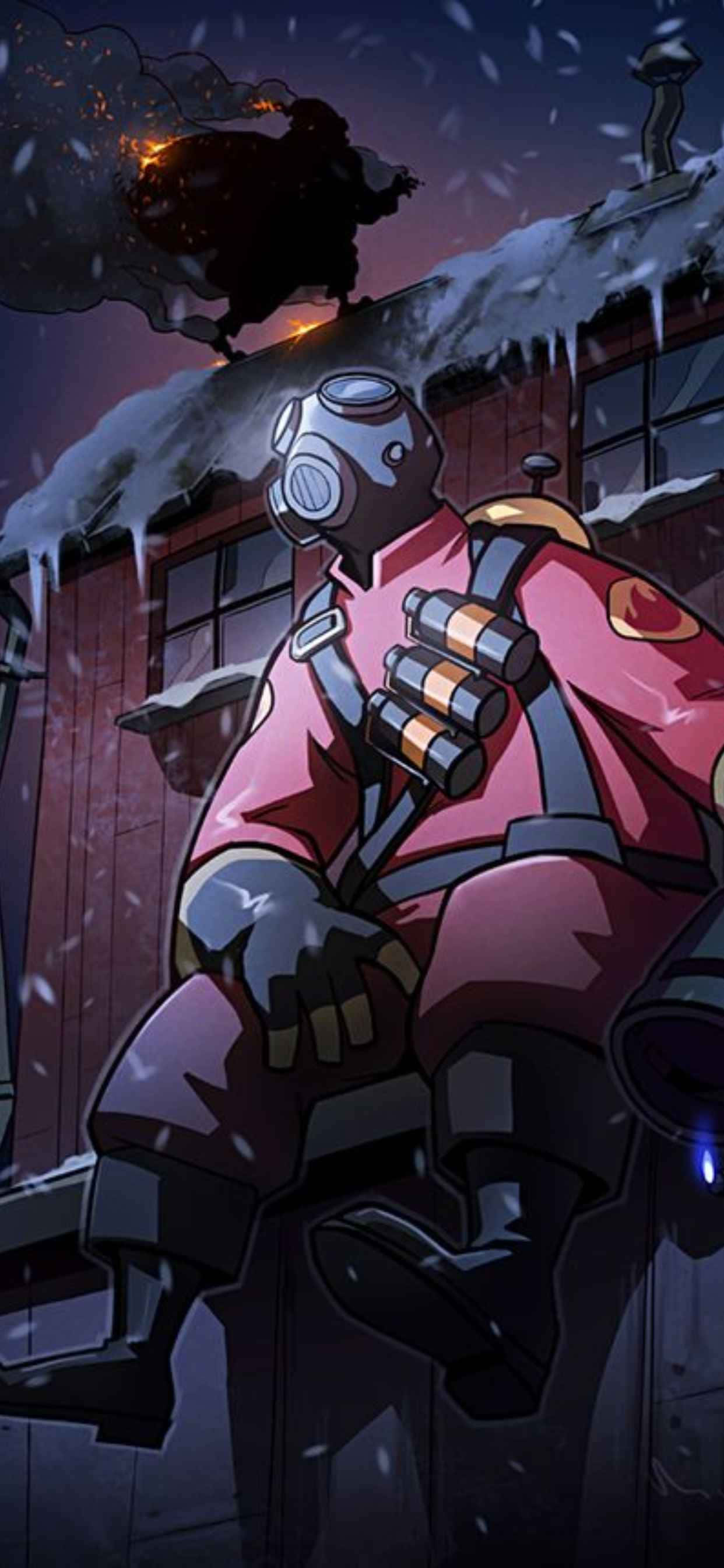 Mandhari ya Animated Team Fortress 2 kwa iPhone XS Max Picha ya Ukuta