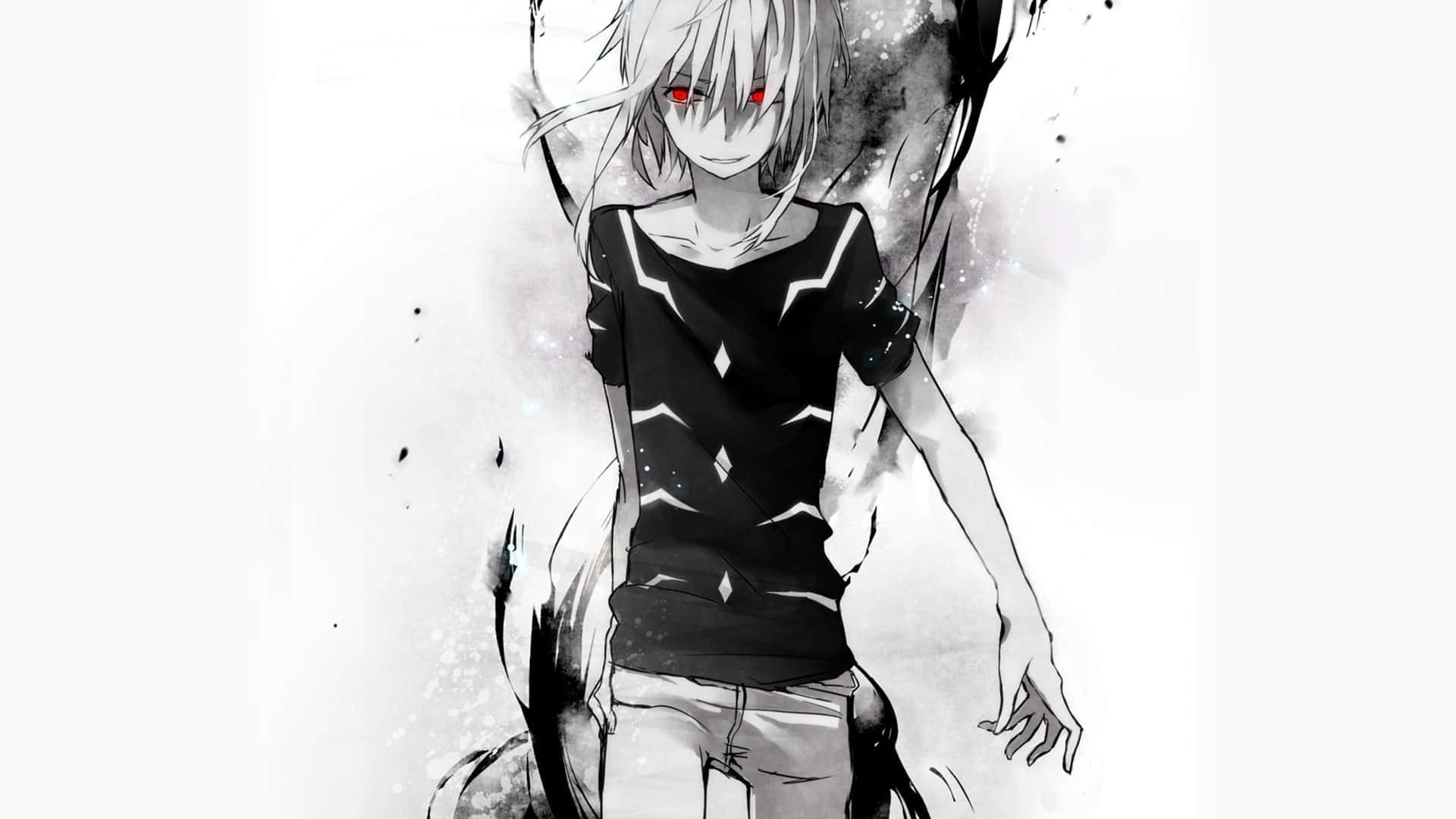 Mandhari ya Anime Nyeusi na Nyeupe Picha ya Ukuta