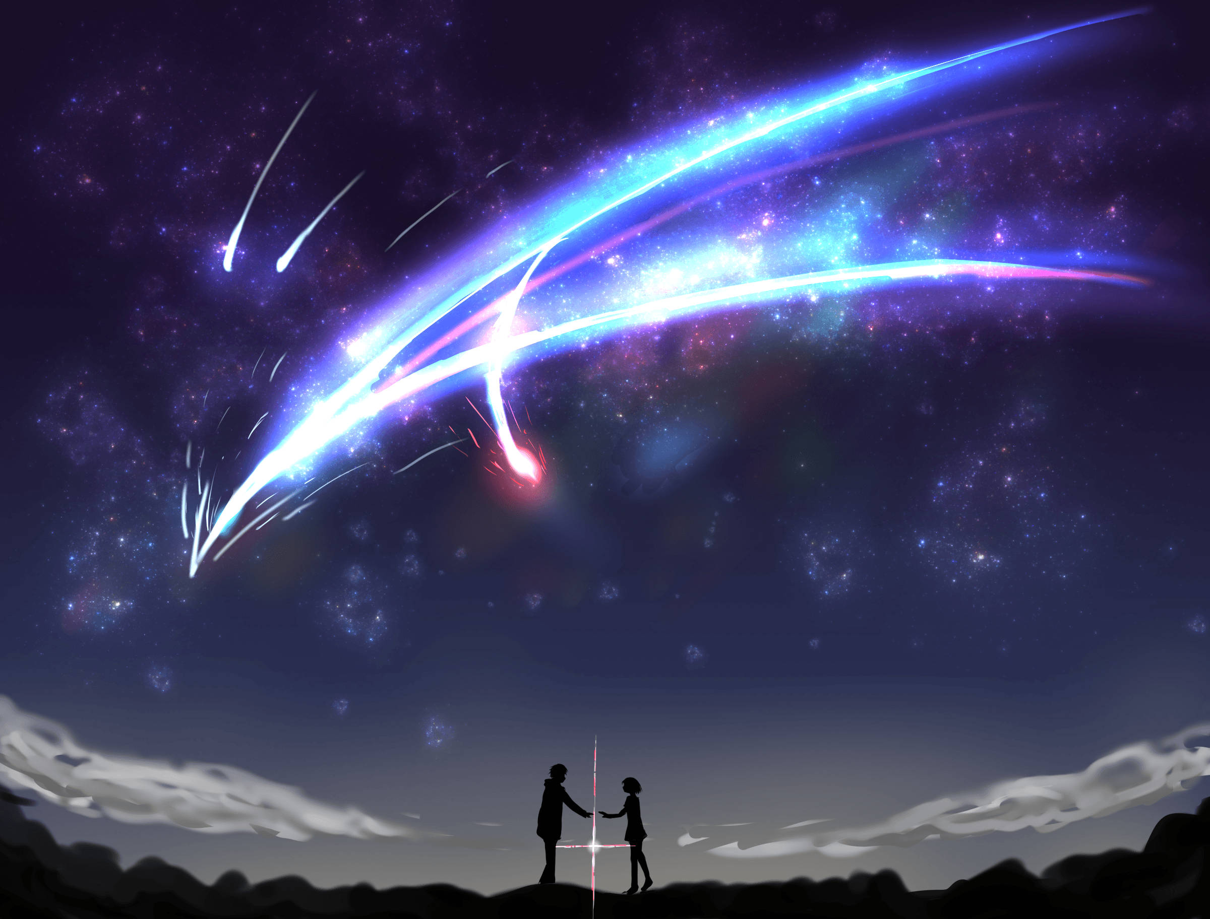 Mandhari ya Anime ya Nyota Zinazopaa Picha ya Ukuta